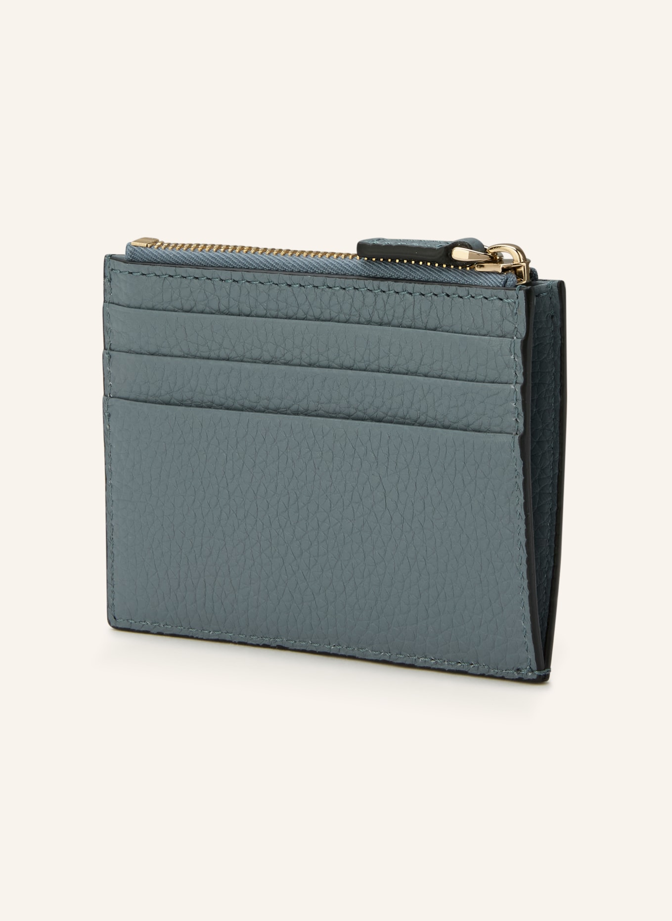 VALENTINO GARAVANI Kartenetui ROCKSTUD mit Münzfach: BLAUGRAU