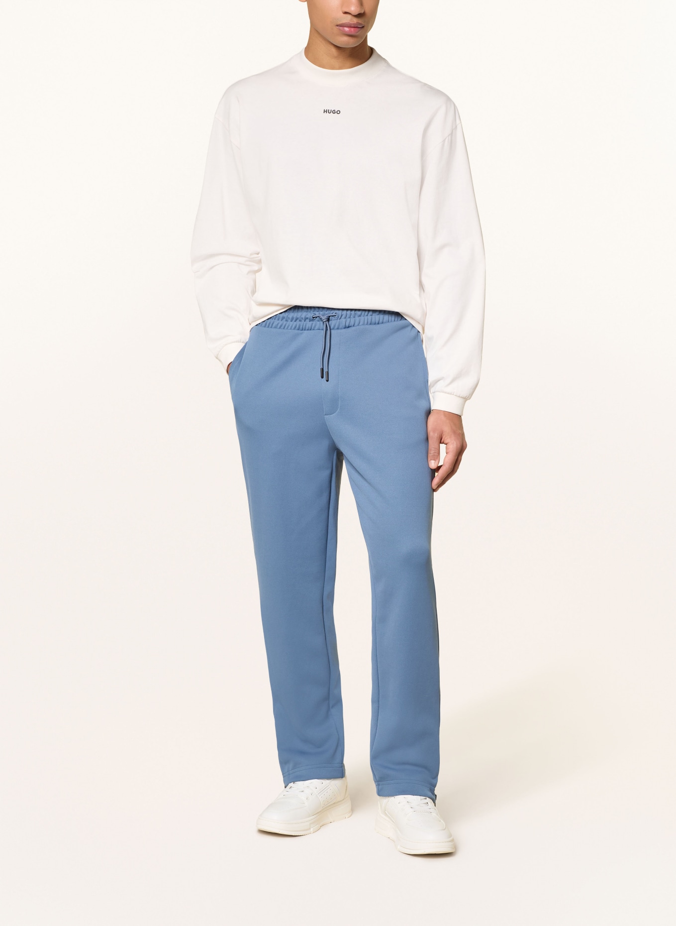 HUGO Pantalon DOLOS style jogging: BLEU / GRIS CLAIR