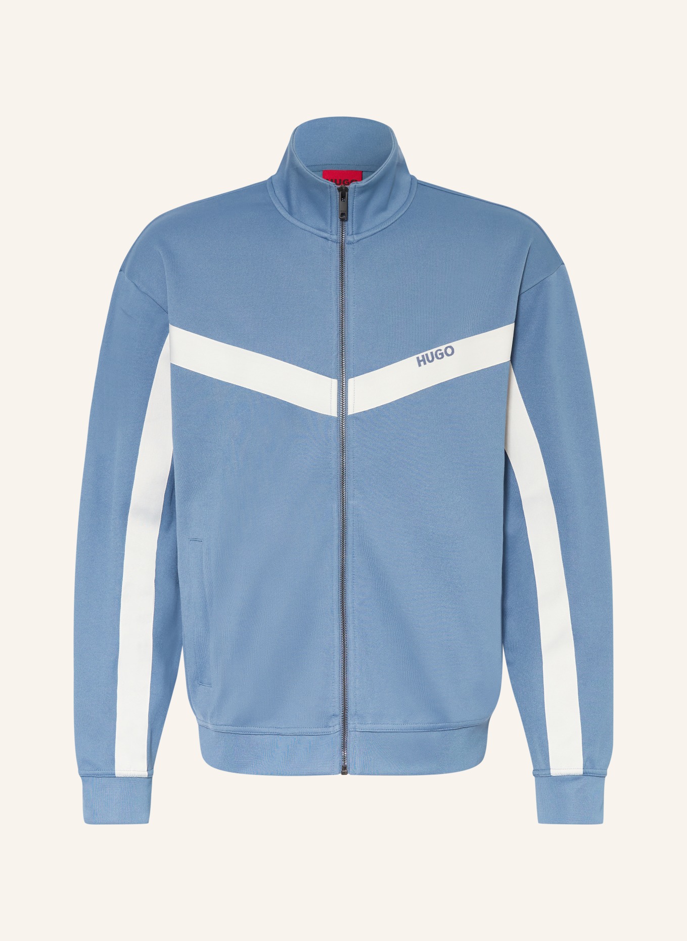HUGO DARTI training jacket: TEAL / ECRU