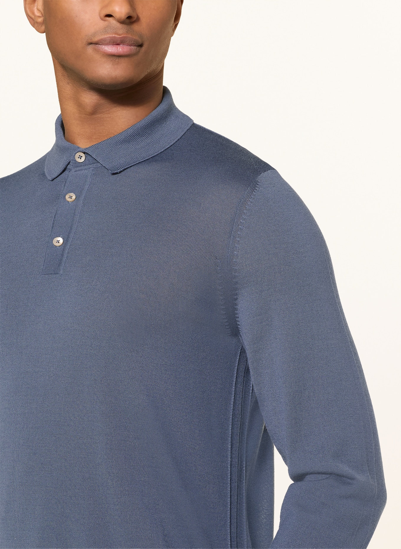 BOSS Strick-Poloshirt LANCIONE: BLAU