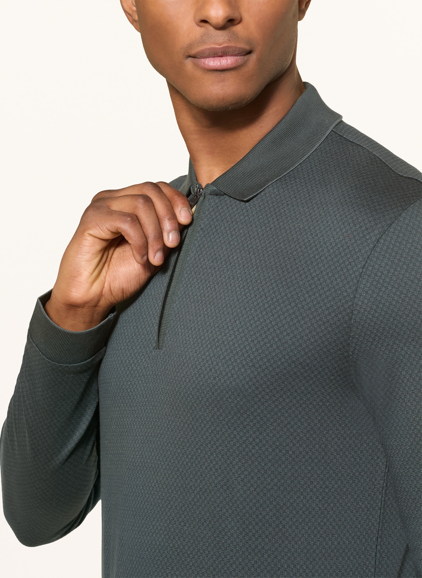 BOSS Jersey polo shirt PEDUZZI: DARK GREEN