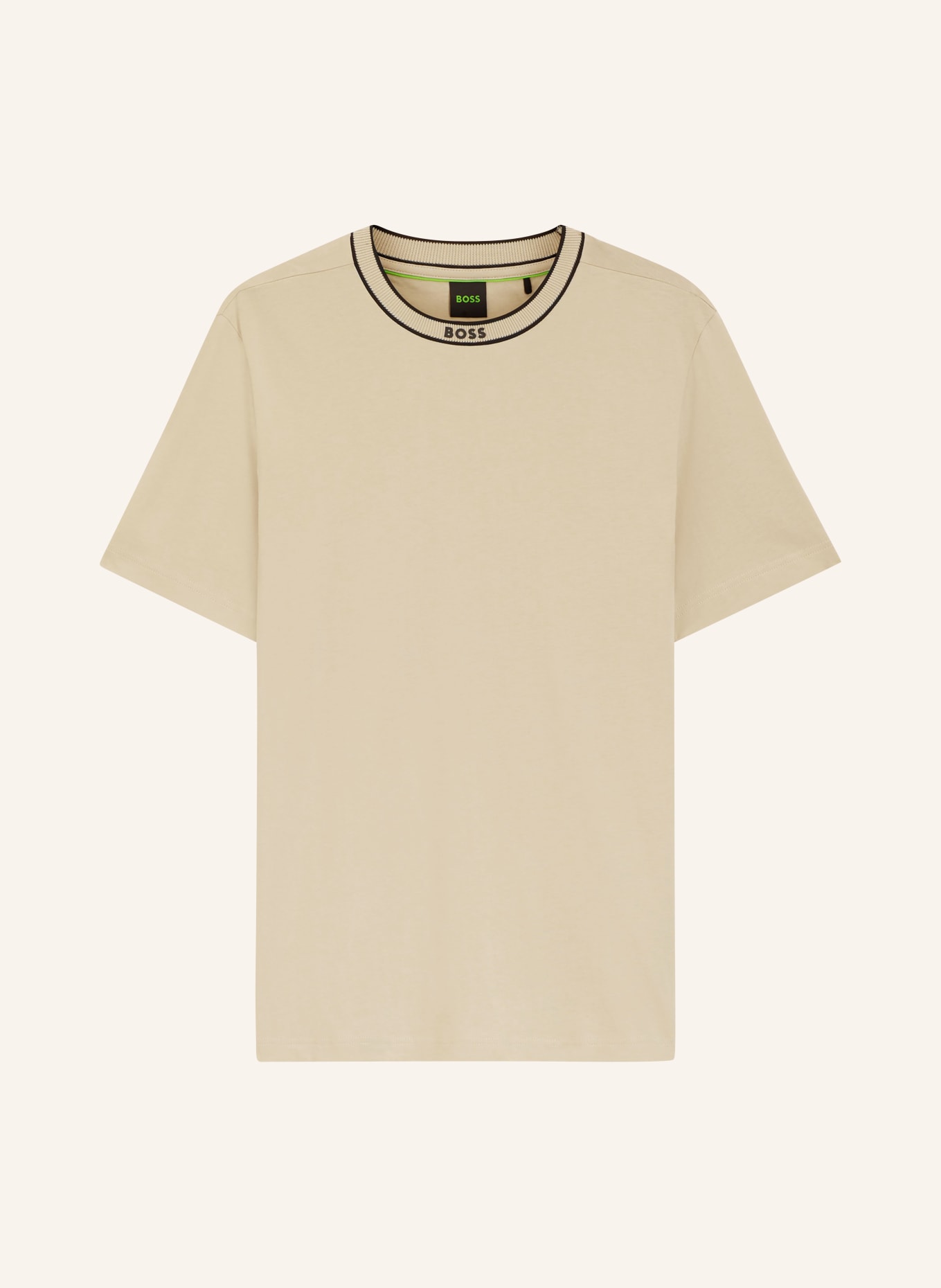 BOSS T-Shirt: BEIGE / SCHWARZ