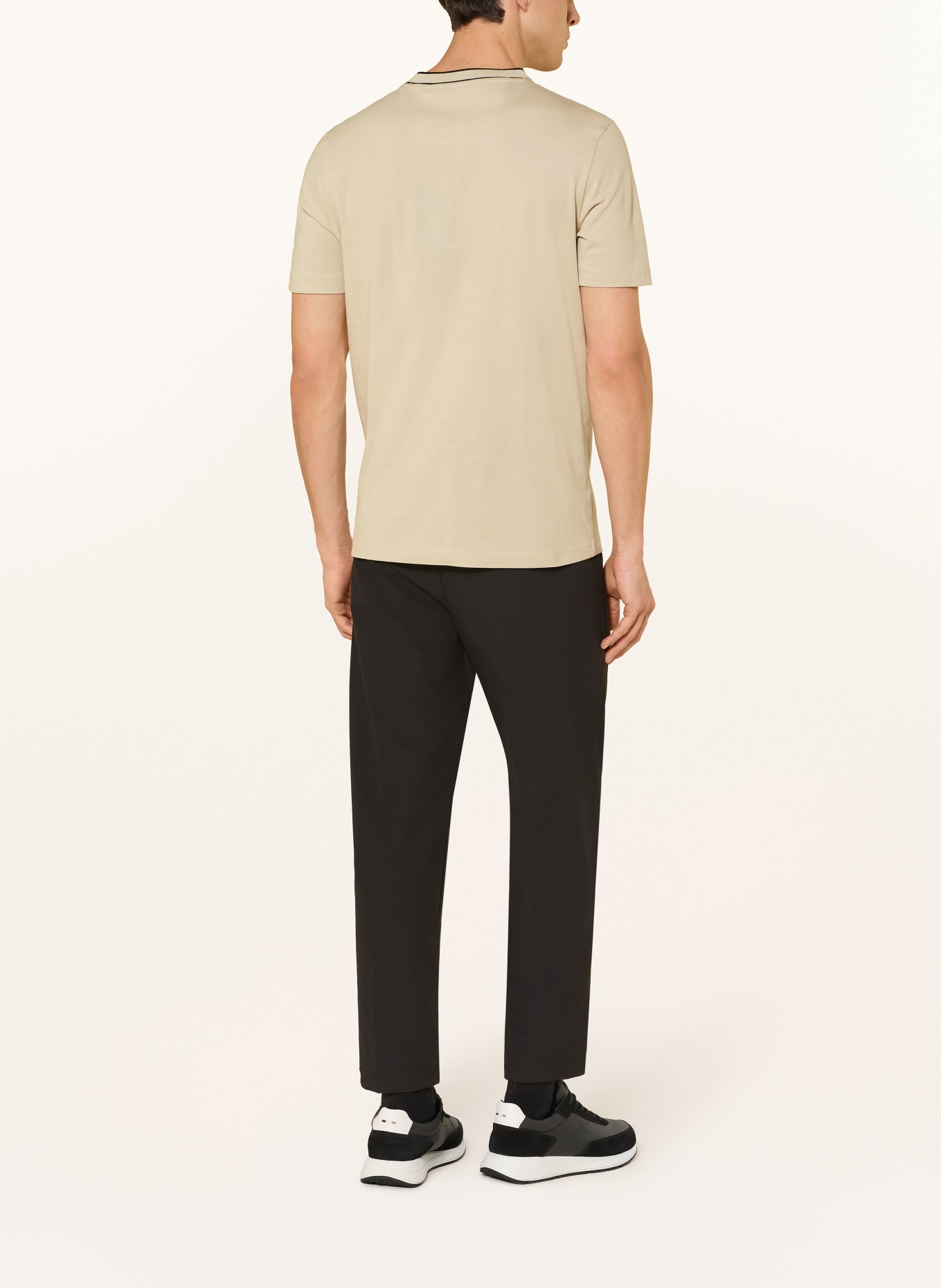 BOSS T-Shirt: BEIGE / SCHWARZ