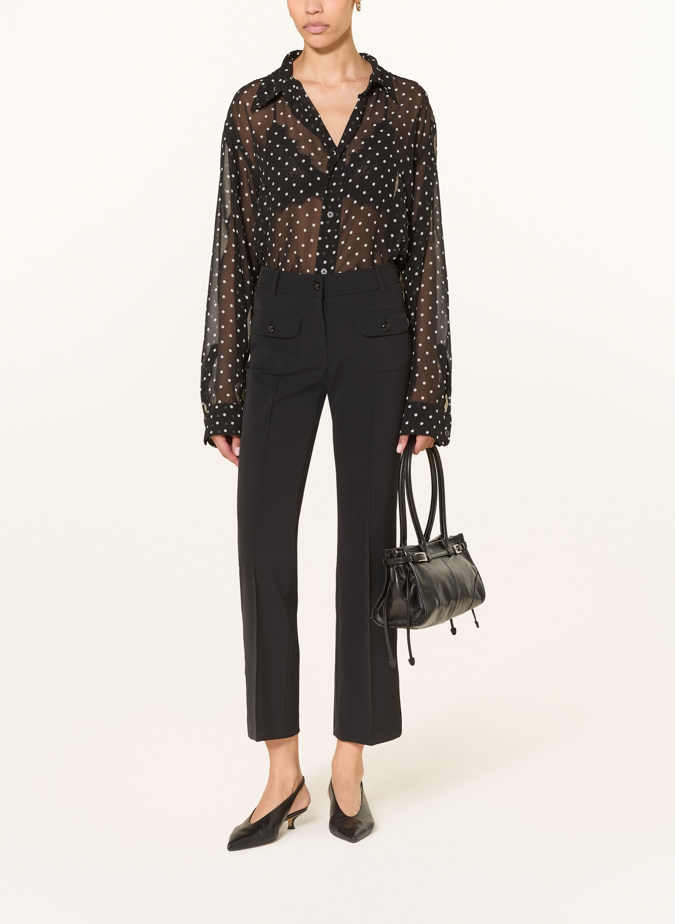 CAMBIO Bootcut pants FARAH: BLACK