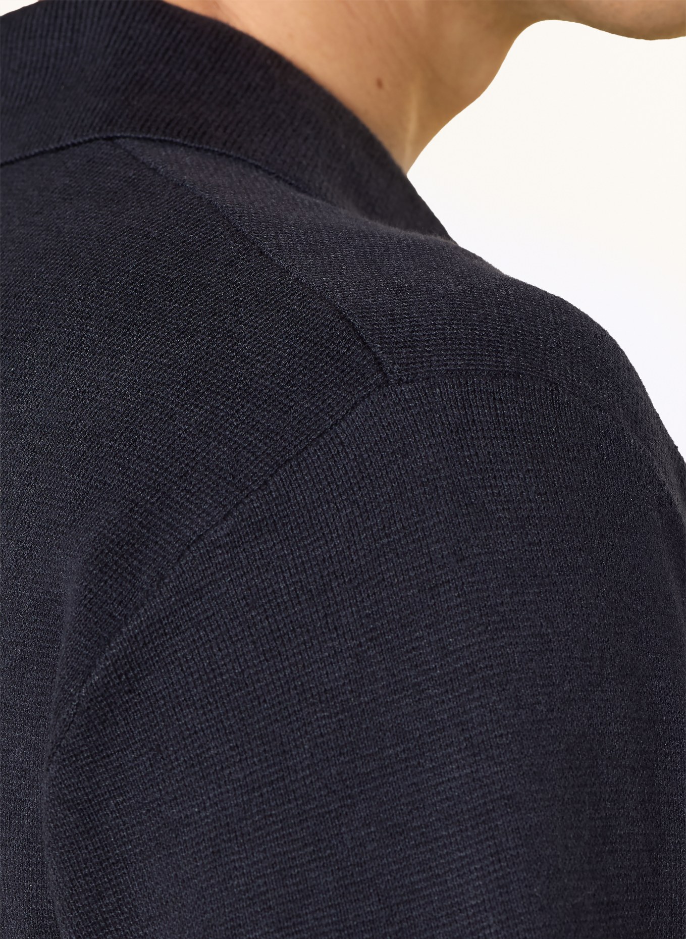 TIGER OF SWEDEN Gebreid poloshirt MAELON: DONKERBLAUW