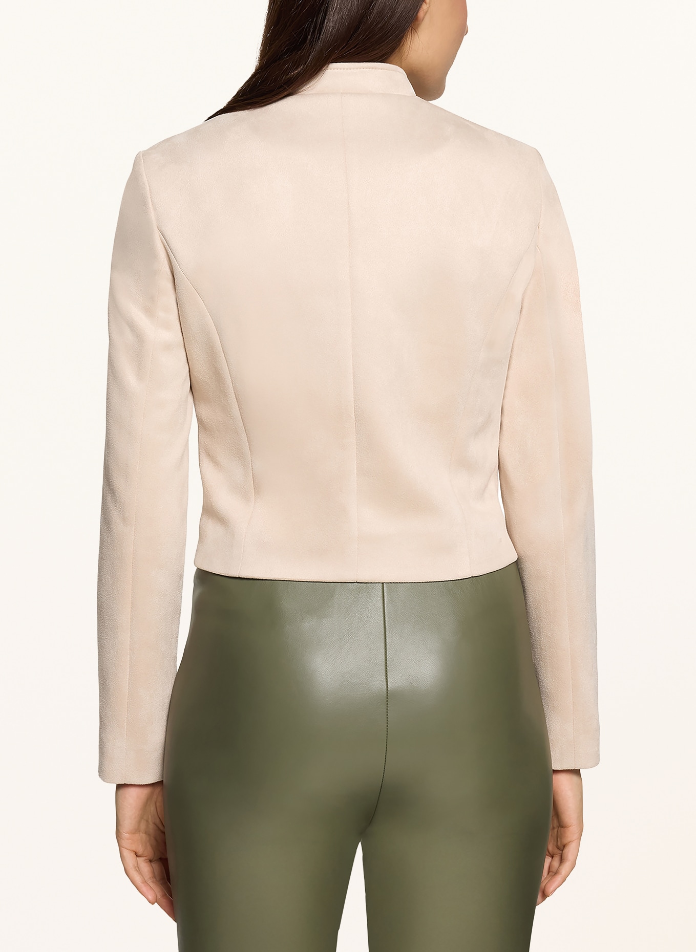 BETTY&CO Cropped bunda v koženém vzhledu: BÉŽOVÁ