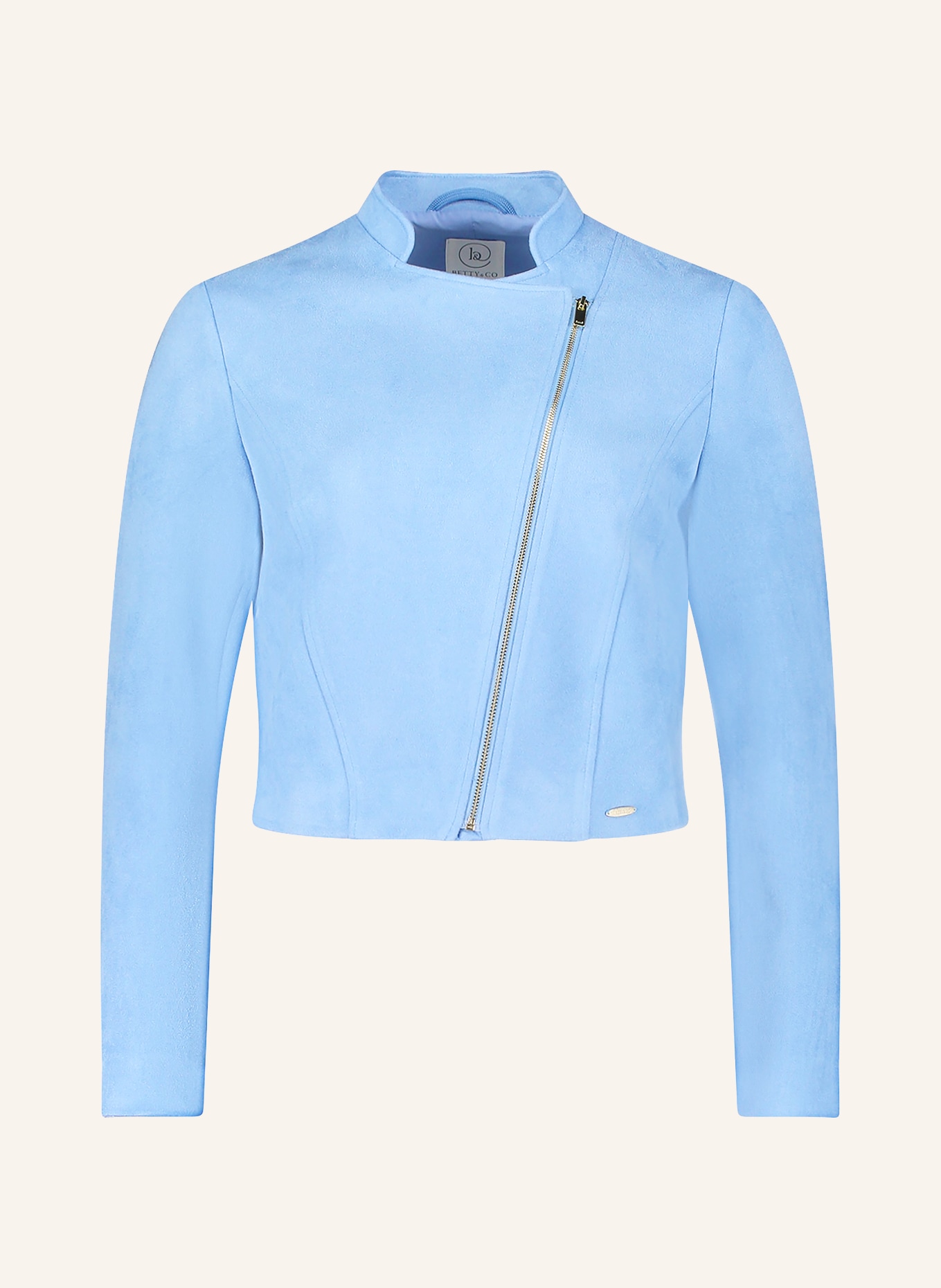 BETTY&CO Cropped bunda v koženém vzhledu: TMAVĚ MODRÁ