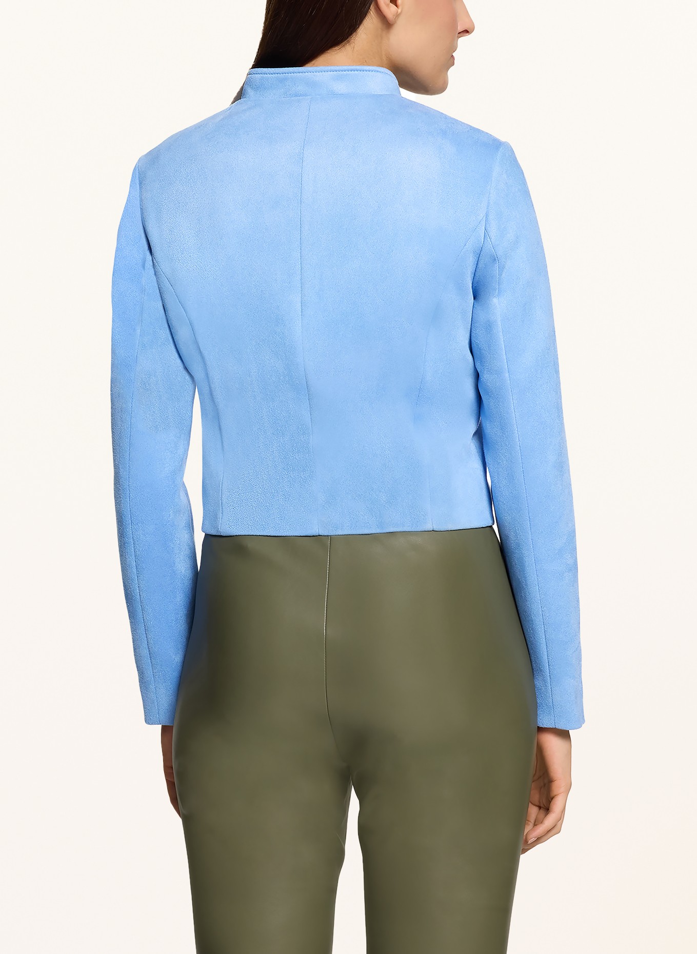 BETTY&CO Cropped bunda v koženém vzhledu: TMAVĚ MODRÁ