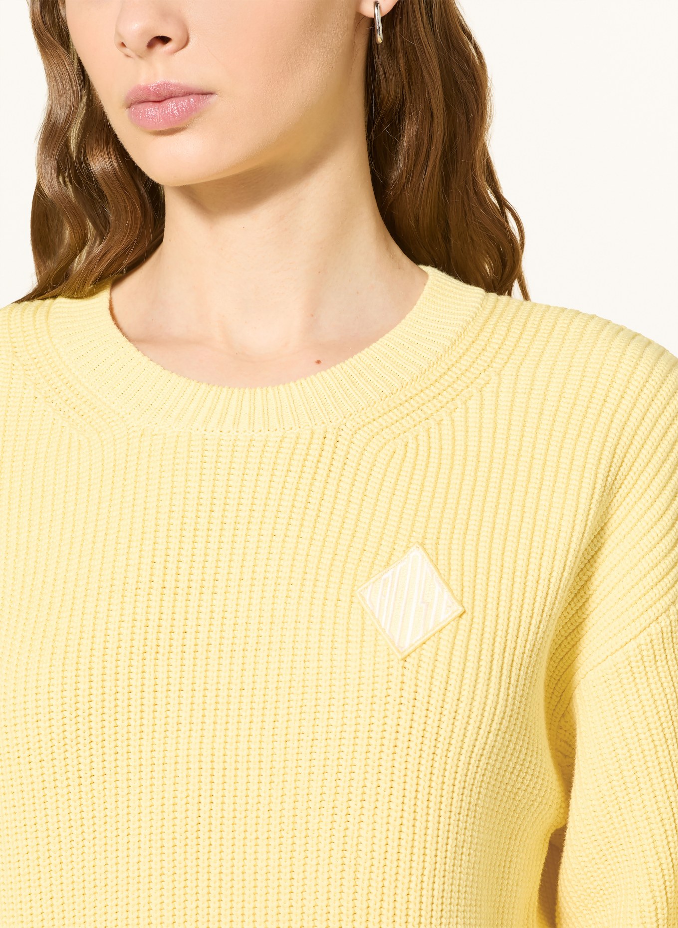 LACOSTE Svetr s 3/4 rukávy: TMAVĚ ŽLUTÁ