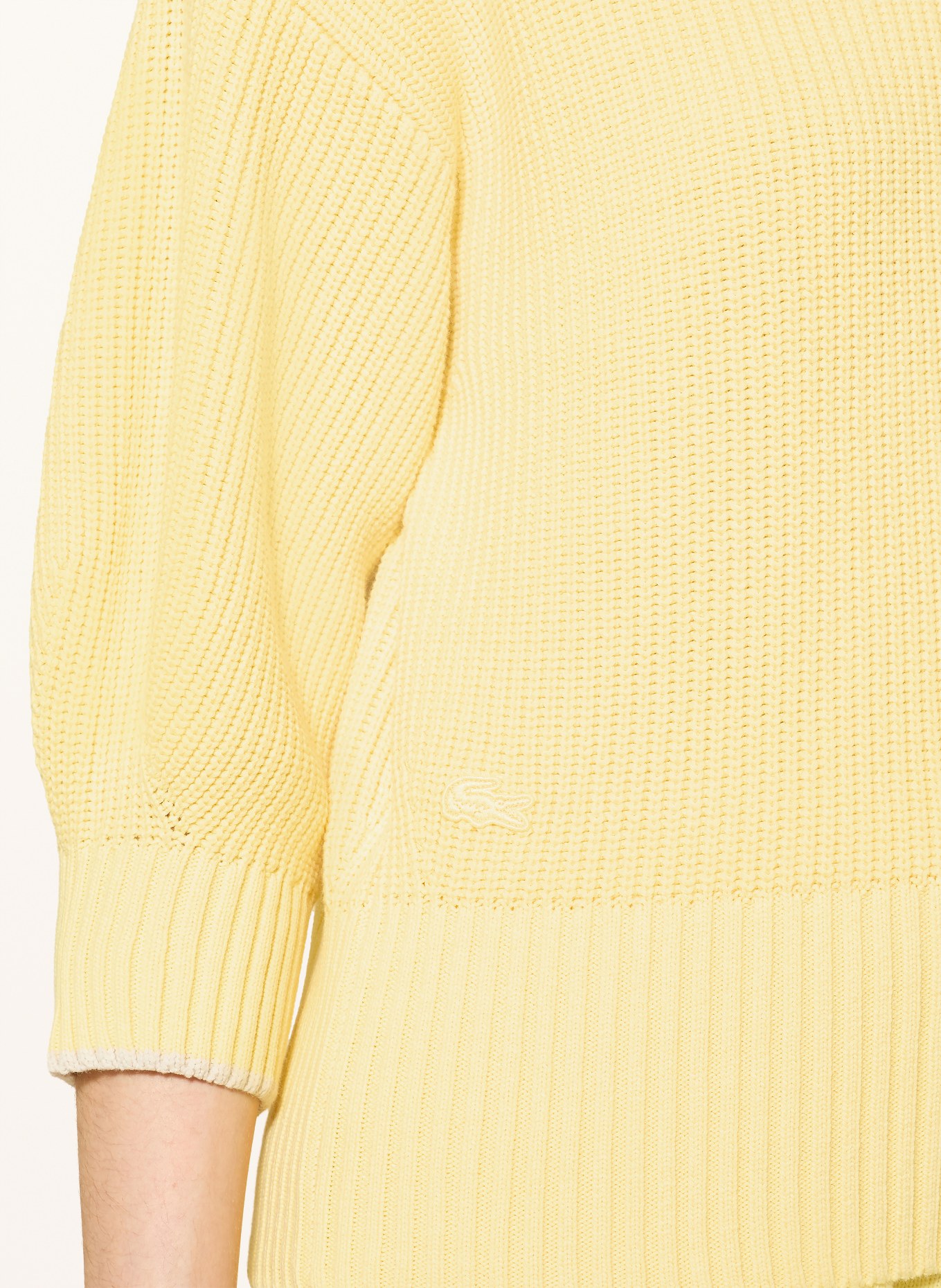 LACOSTE Svetr s 3/4 rukávy: TMAVĚ ŽLUTÁ