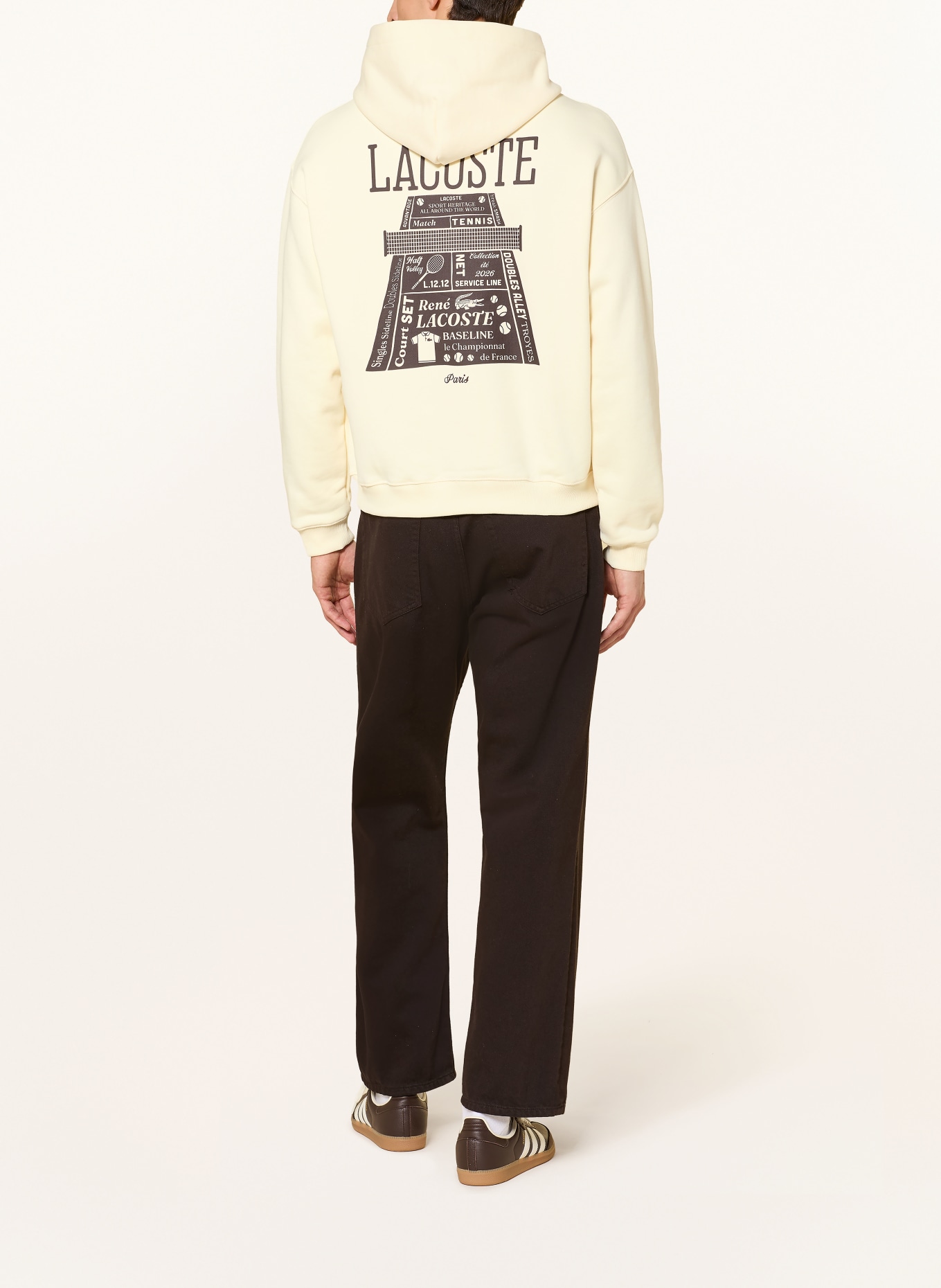 LACOSTE ULTIMUM hoodie: ECRU / DARK BROWN