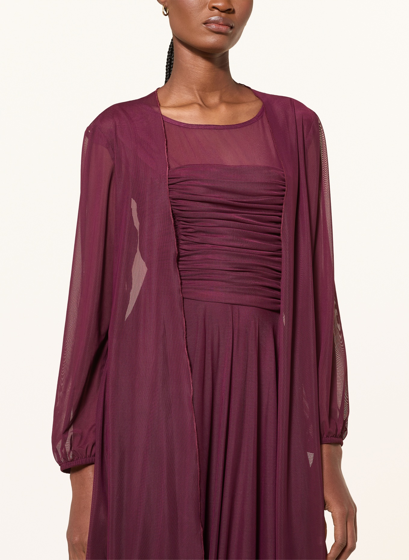 SWING Bolerko ze síťoviny: TMAVĚ ČERVENÁ