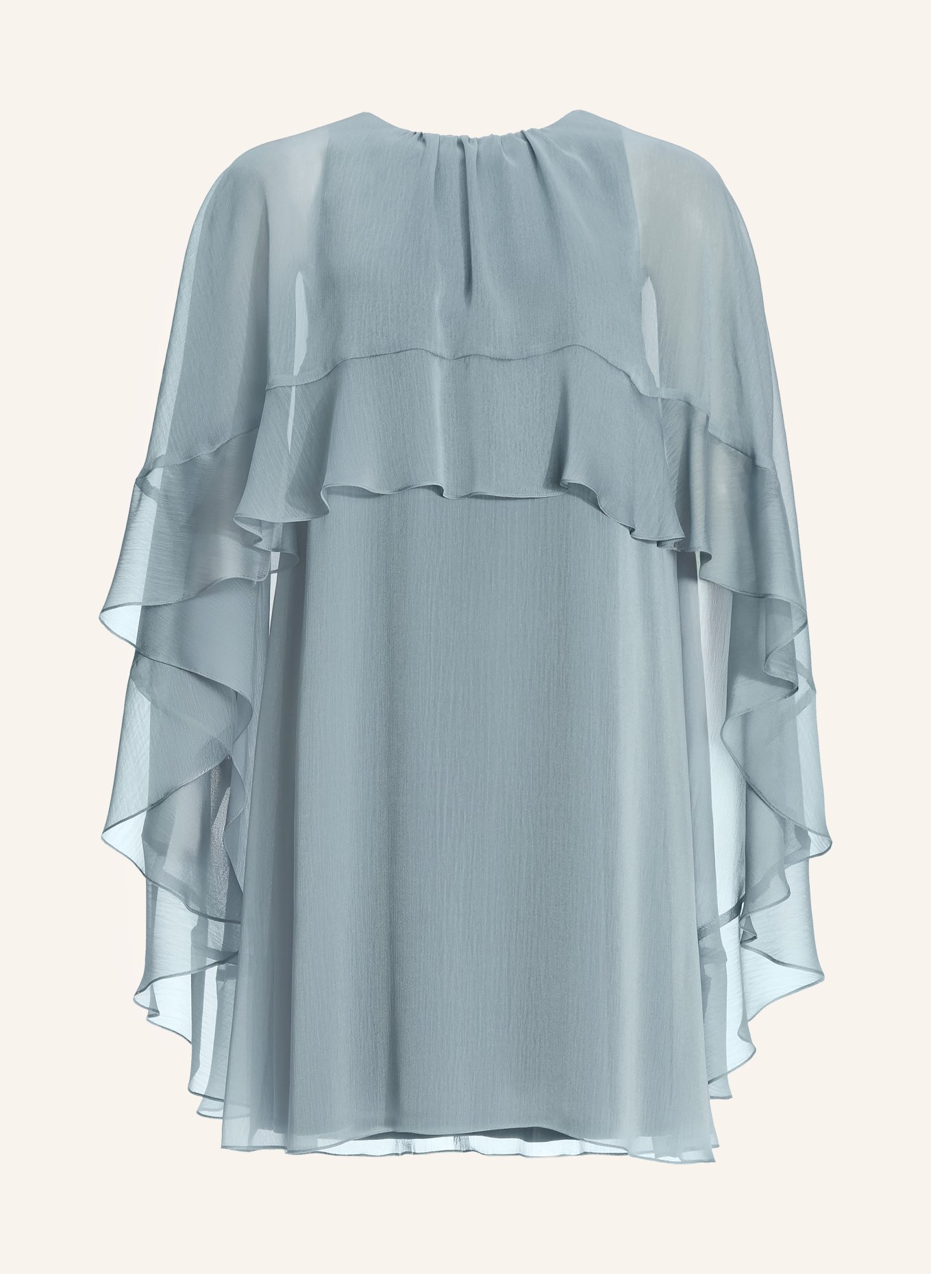 SWING Koktejlové šaty s volány: ČERNOŠEDÁ