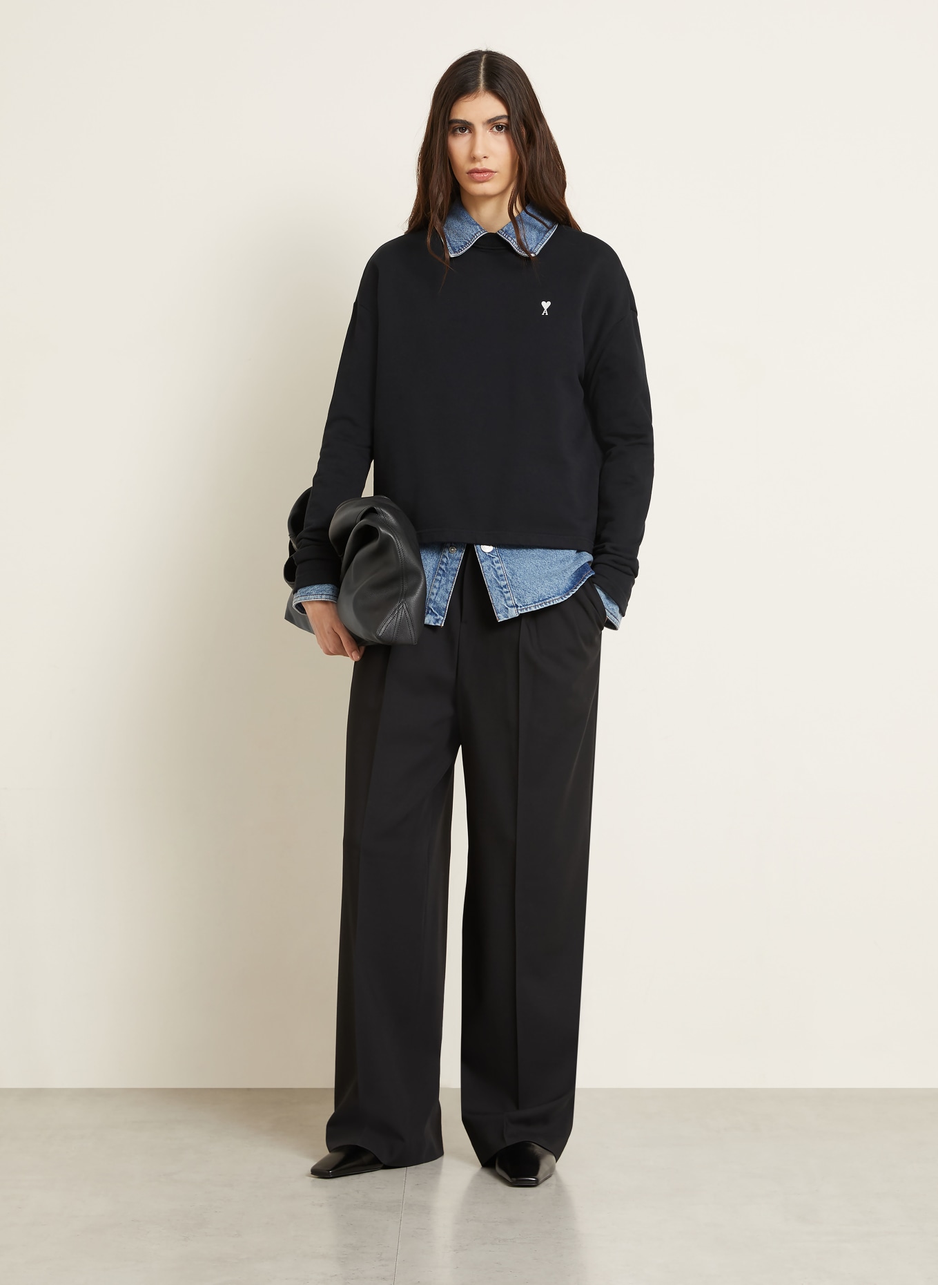 AMI PARIS Sweatshirt: BLACK