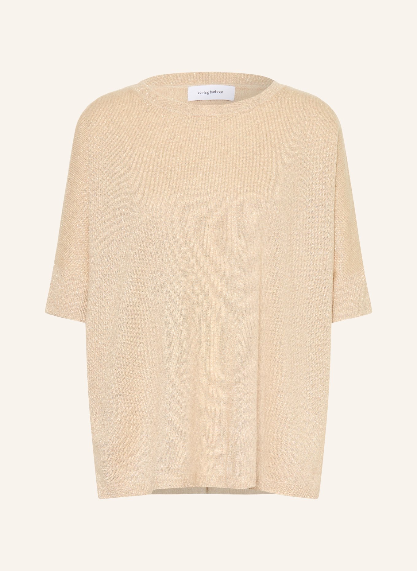 darling harbour Cashmere knit shirt with glitter yarn: Sand Melange