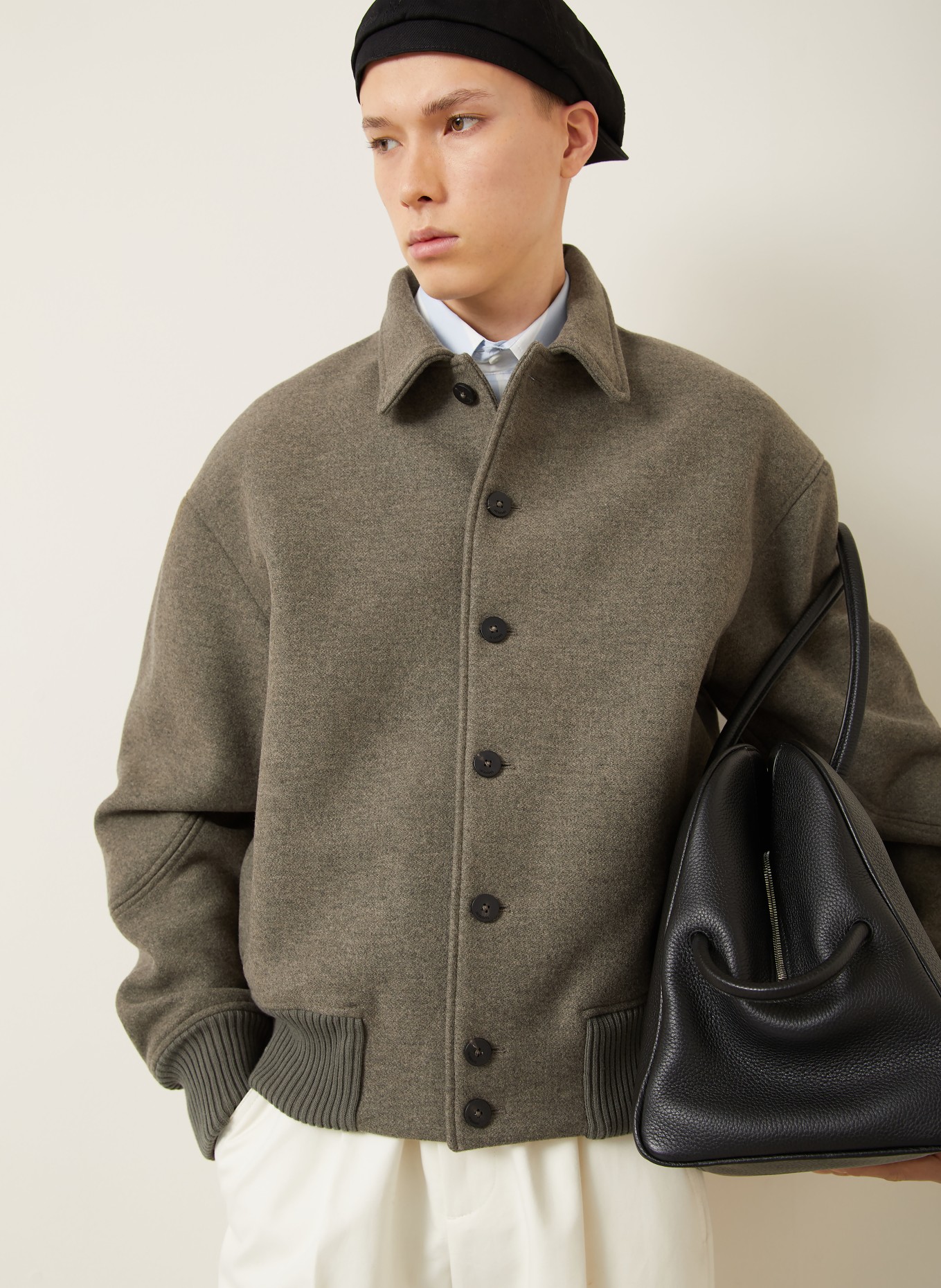 JACQUEMUS Jacke LE BOMBER FELTRO: GRAU