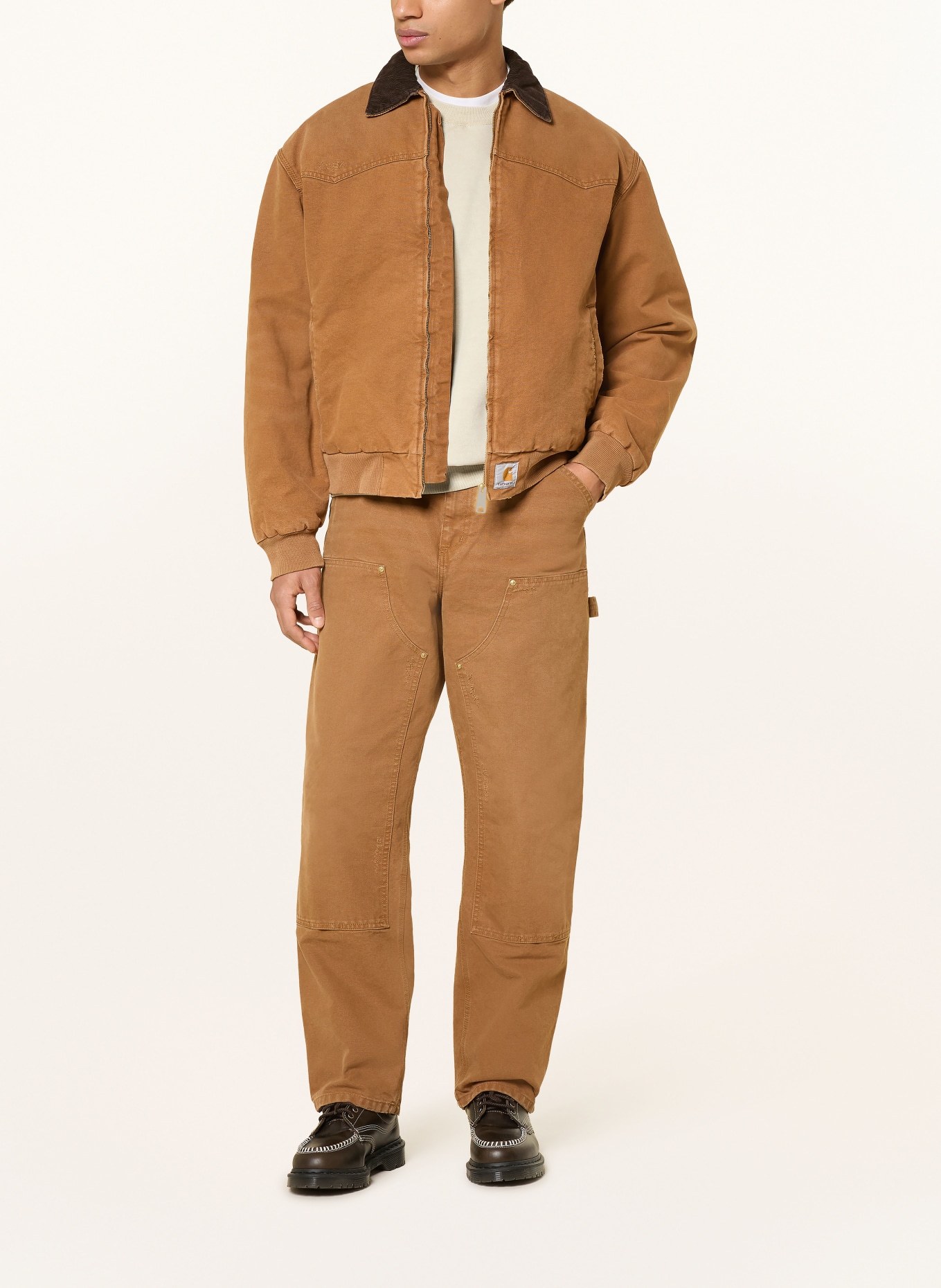 carhartt WIP DEARBORN Relaxed Fit Cargo Pants: COGNAC