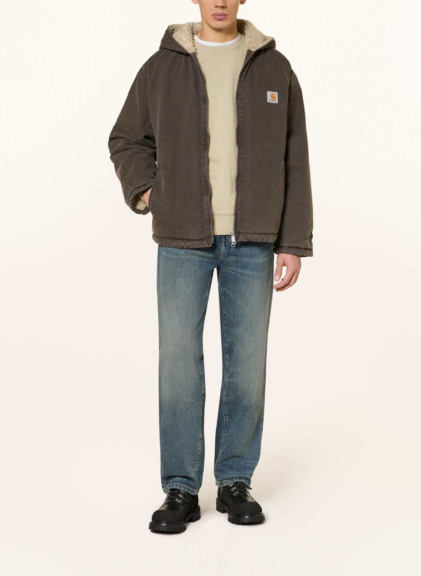 carhartt WIP Jeans AARON Straight Fit: 014Q Blue, worn used wash