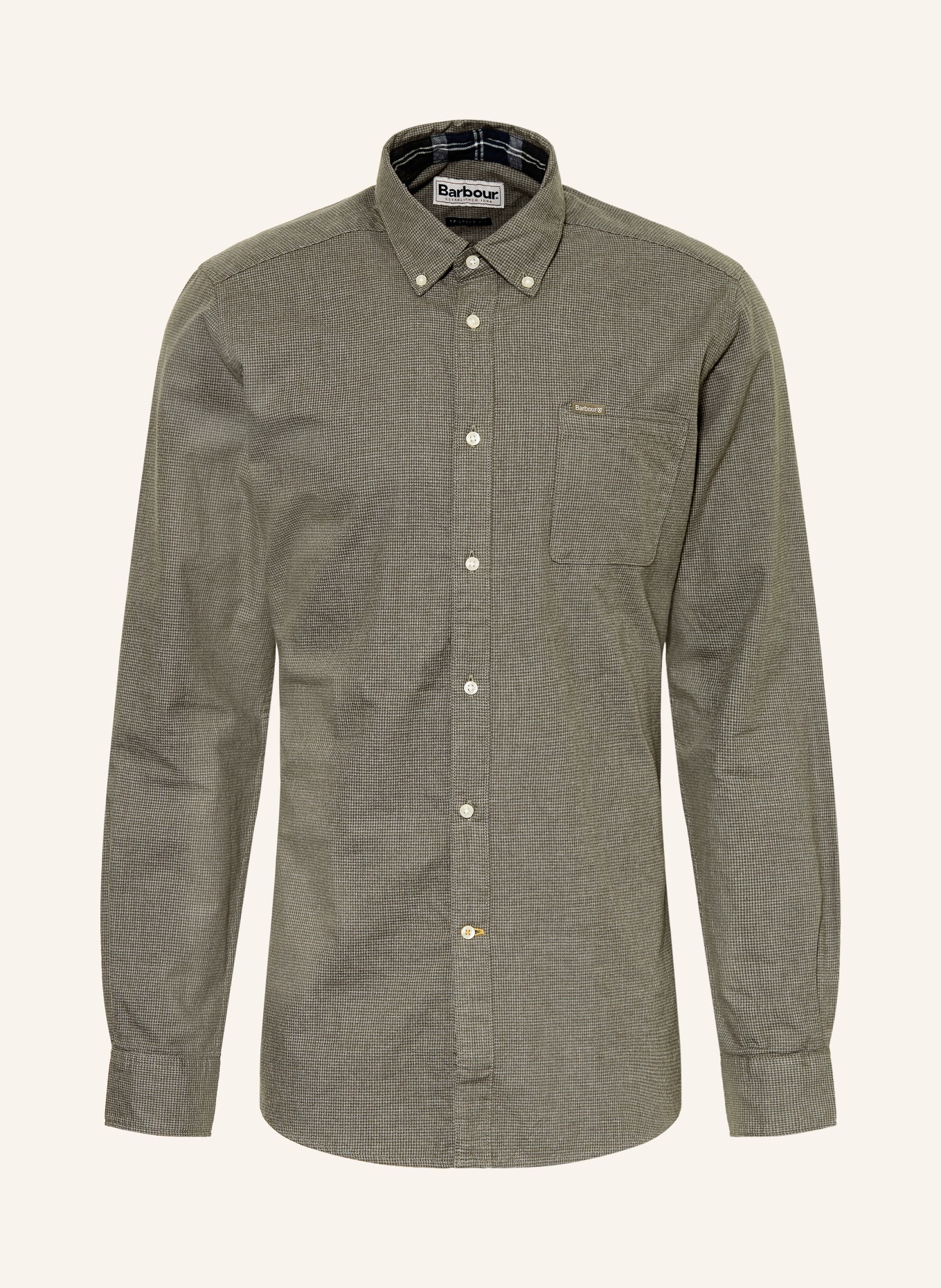 Barbour Koszula HUNTLY Tailored Fit: OLIWKOWY / SZARY