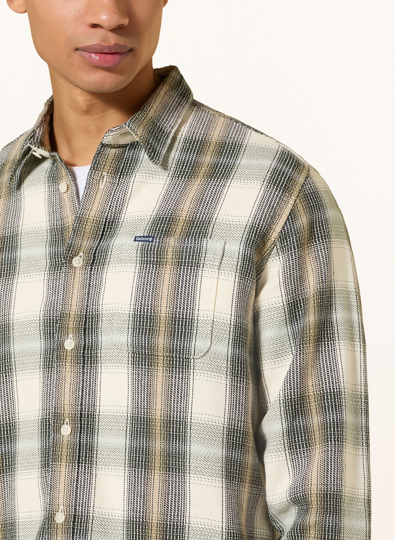 Barbour Hemd HAWTHORN Relaxed Fit: CREME / HELLBRAUN / SCHWARZ