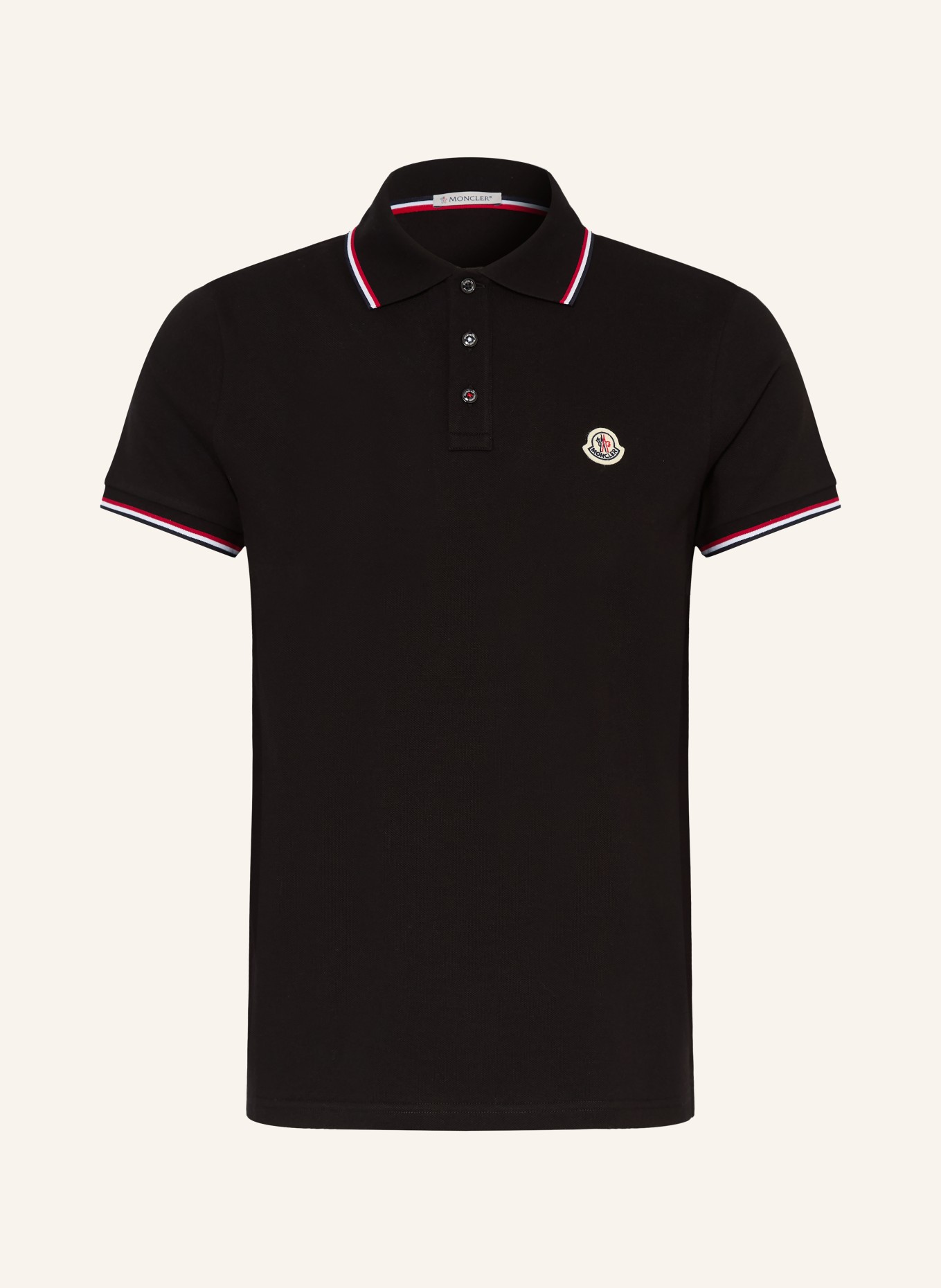 MONCLER Piqué-Poloshirt: SCHWARZ
