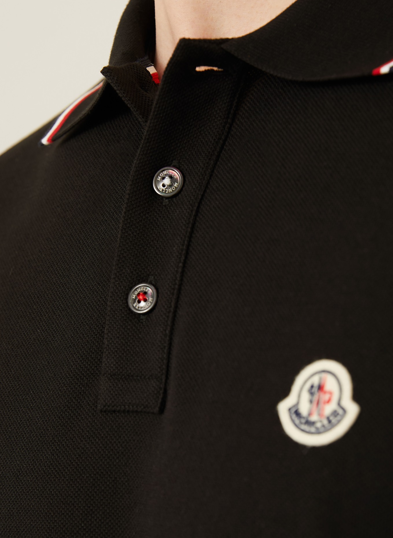 MONCLER Piqué-Poloshirt: SCHWARZ
