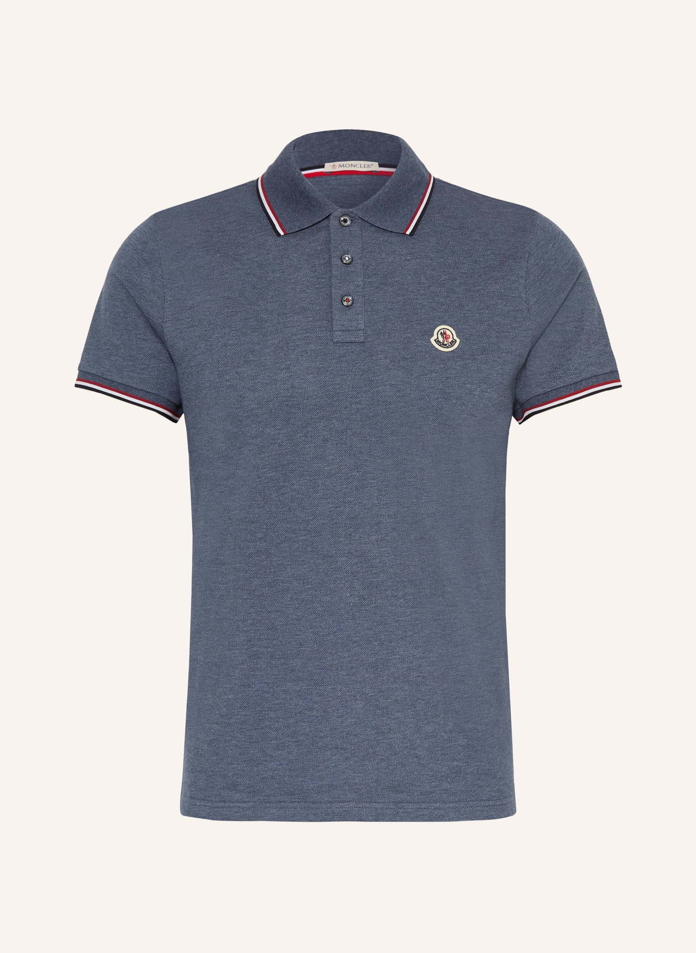 MONCLER Piqué-Poloshirt: BLAU