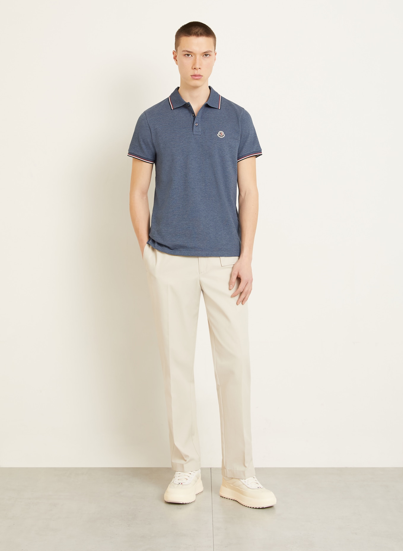 MONCLER Piqué-Poloshirt: BLAU