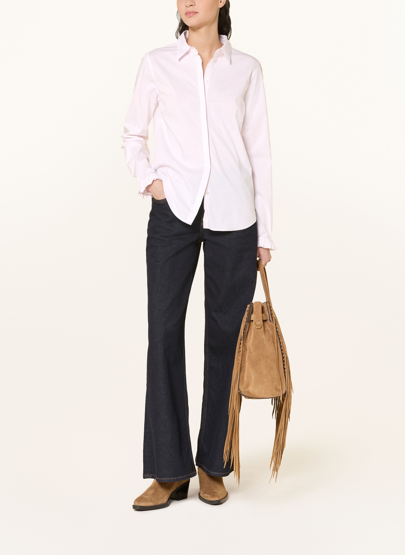 MOS MOSH Hemdbluse MMMATTIE: WEISS / HELLROSA