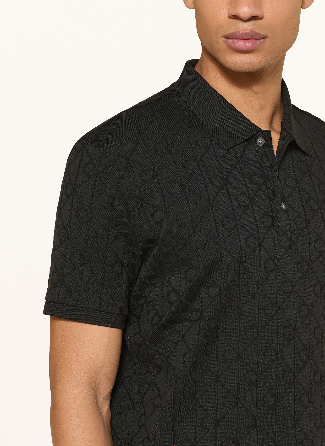 Calvin Klein jersey polo shirt: BLACK