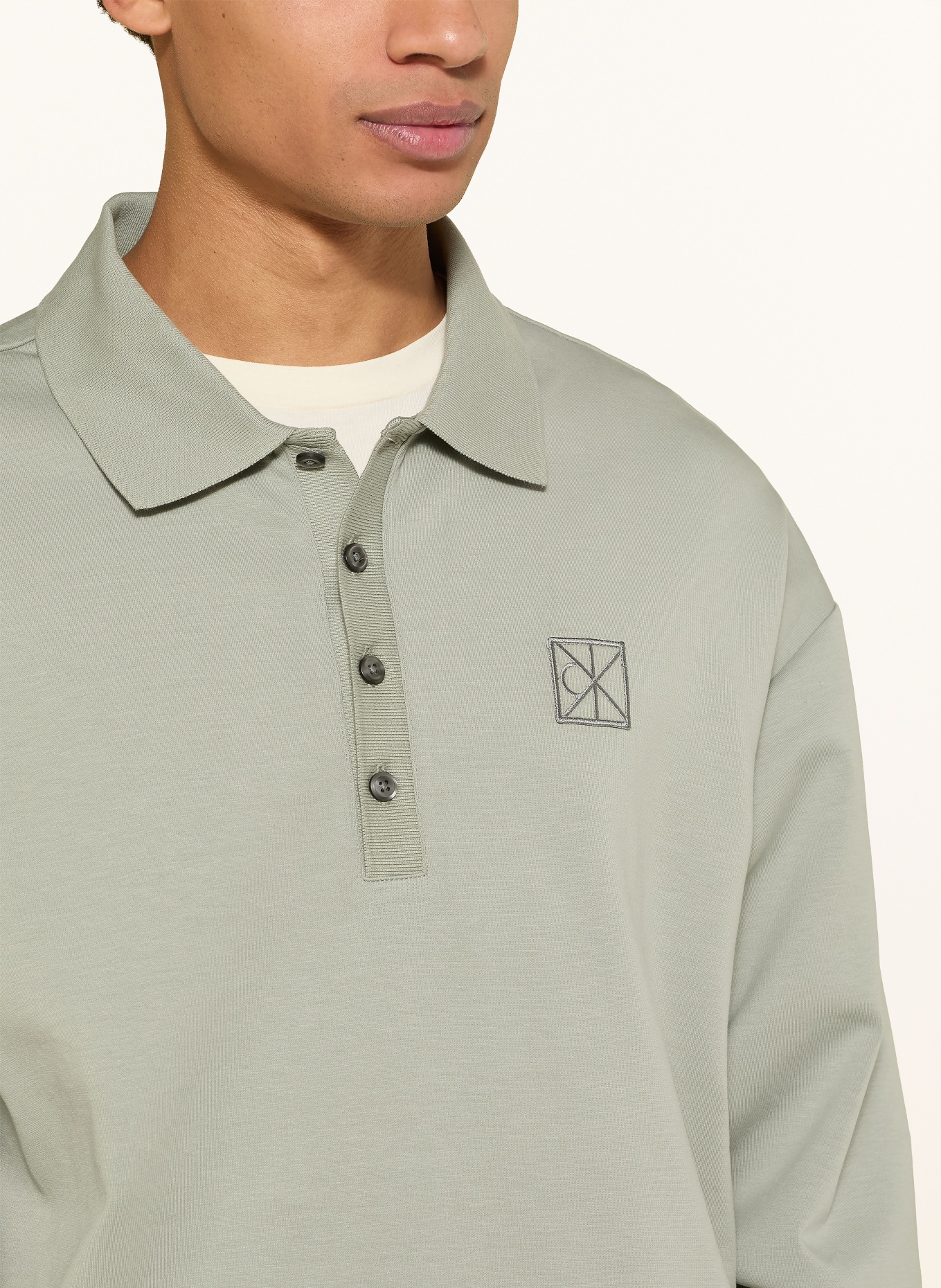 Calvin Klein jersey polo shirt: KHAKI