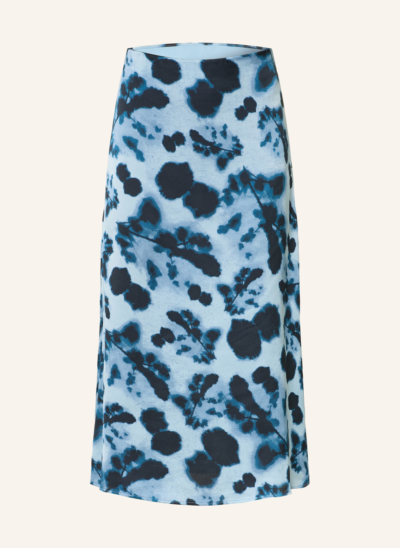 Calvin Klein saténová sukně: MODRÁ / TMAVĚ MODRÁ