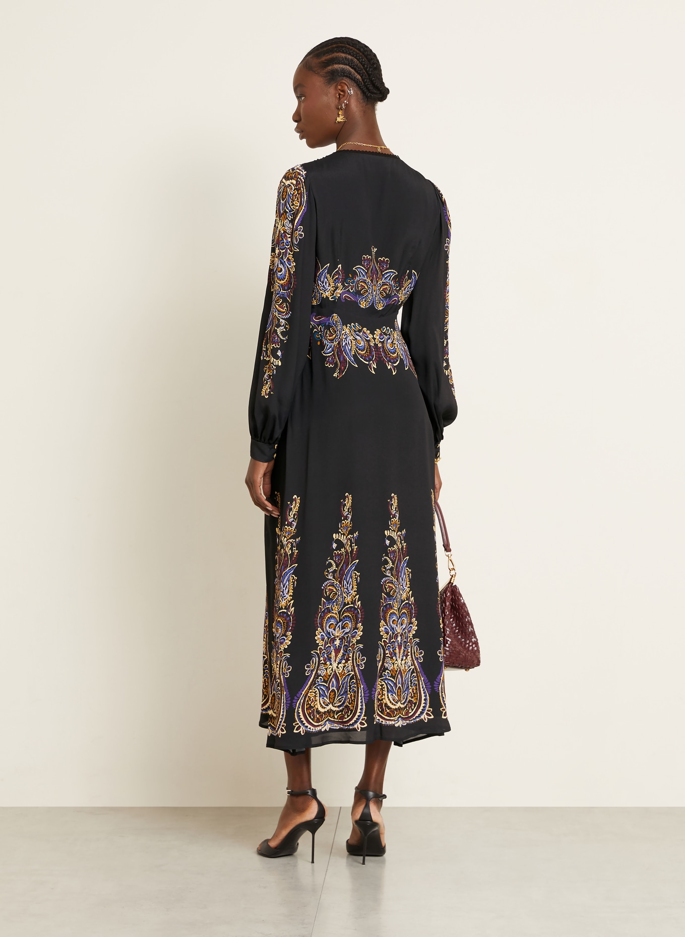 ETRO Kleid: SCHWARZ / CREME / BLAU