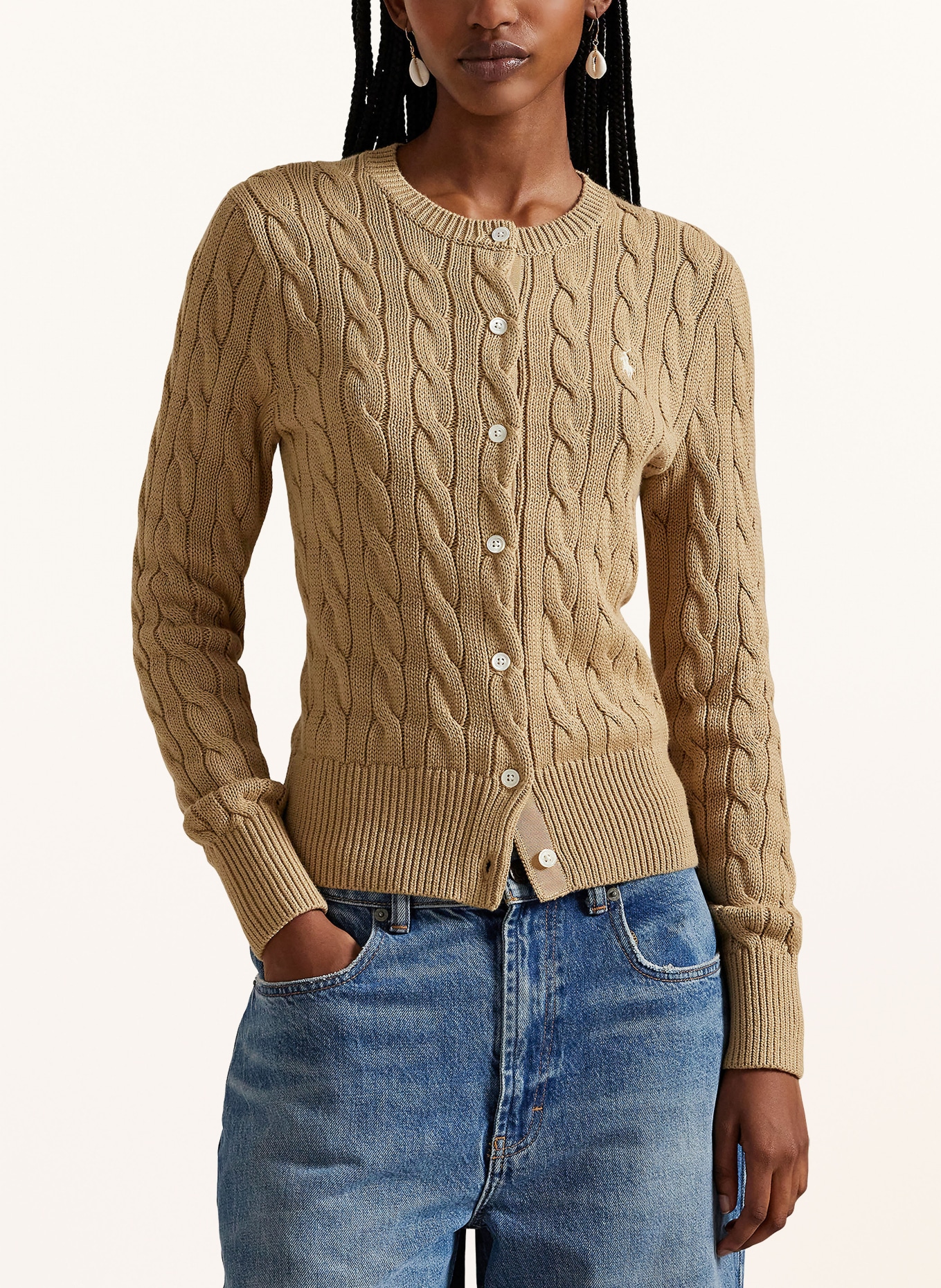 POLO RALPH LAUREN Pletený kardigan: VELBLOUDÍ