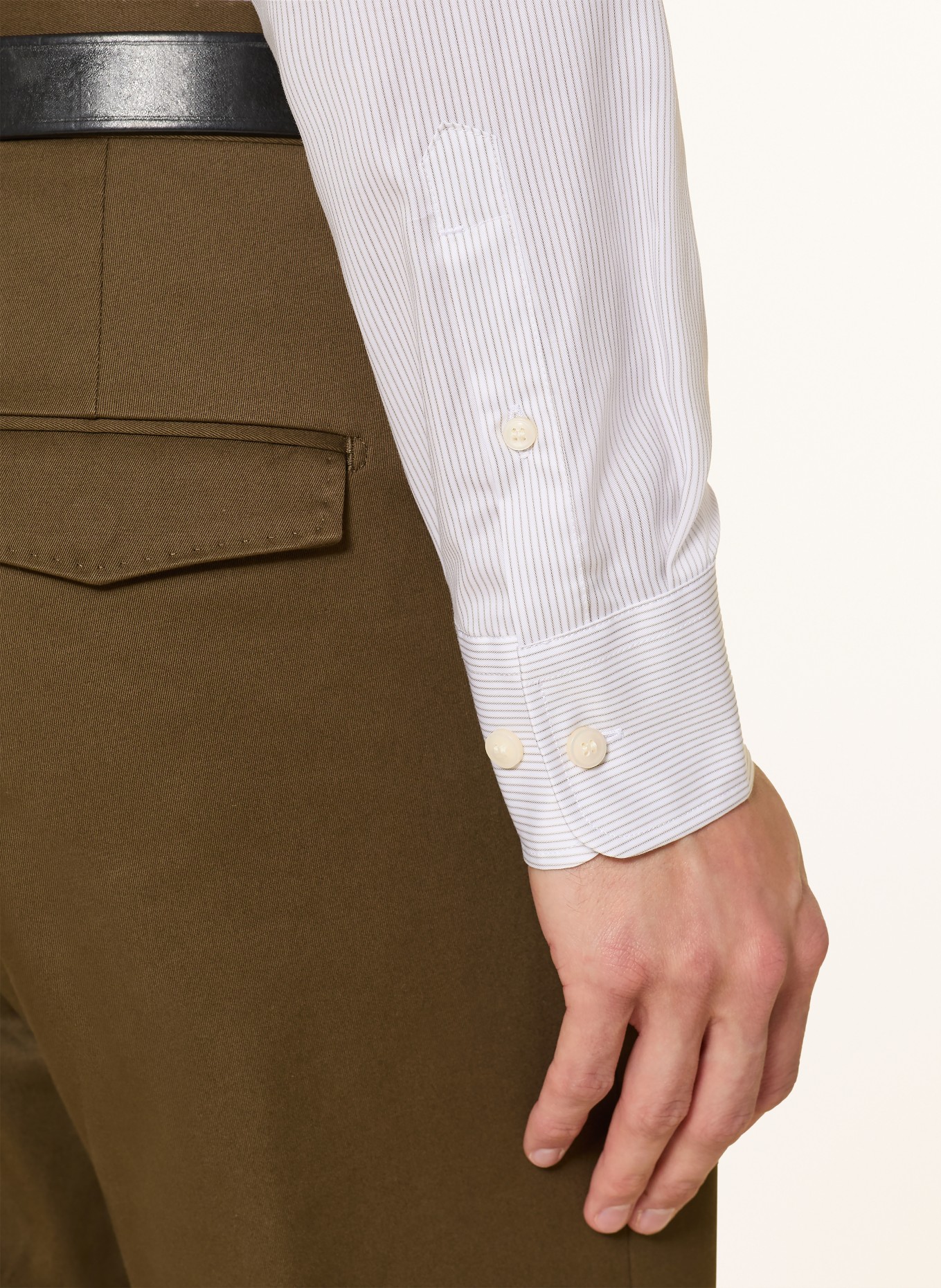 TIGER OF SWEDEN Shirt ADLEY slim fit: CREAM / GRAY