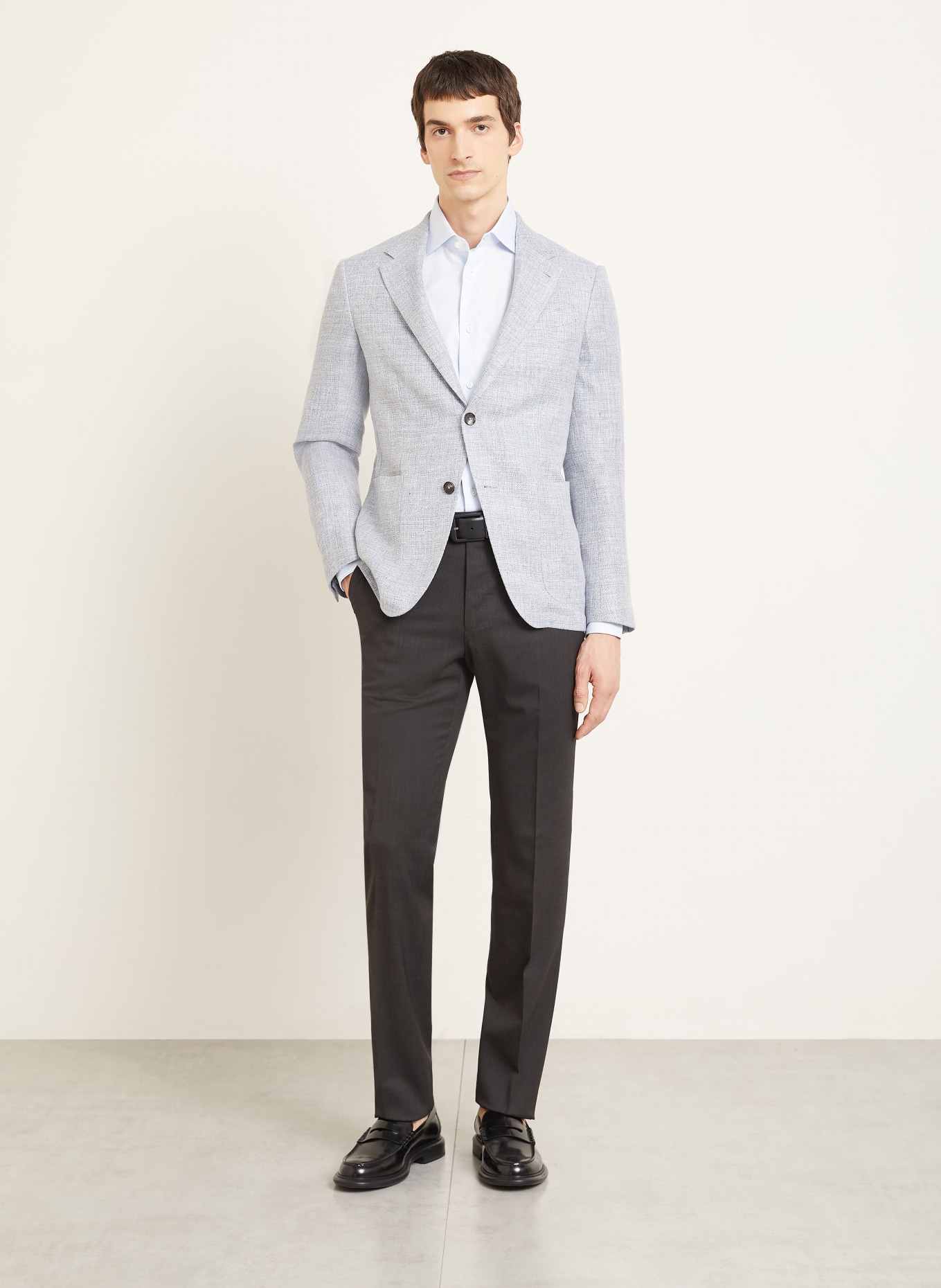 ZEGNA Kalhoty Slim Fit: TMAVĚ ŠEDÁ