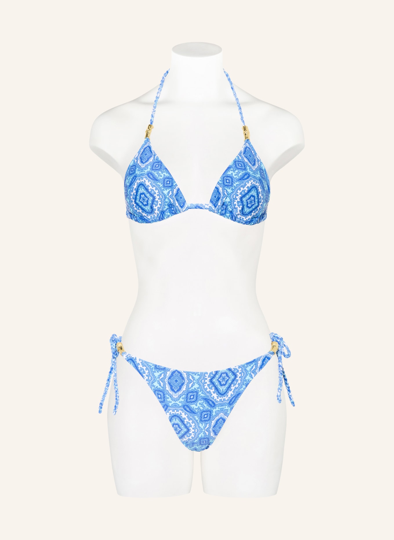 heidi klein Triangel-Bikini-Top MYKONOS: BLAU / HELLBLAU / WEISS