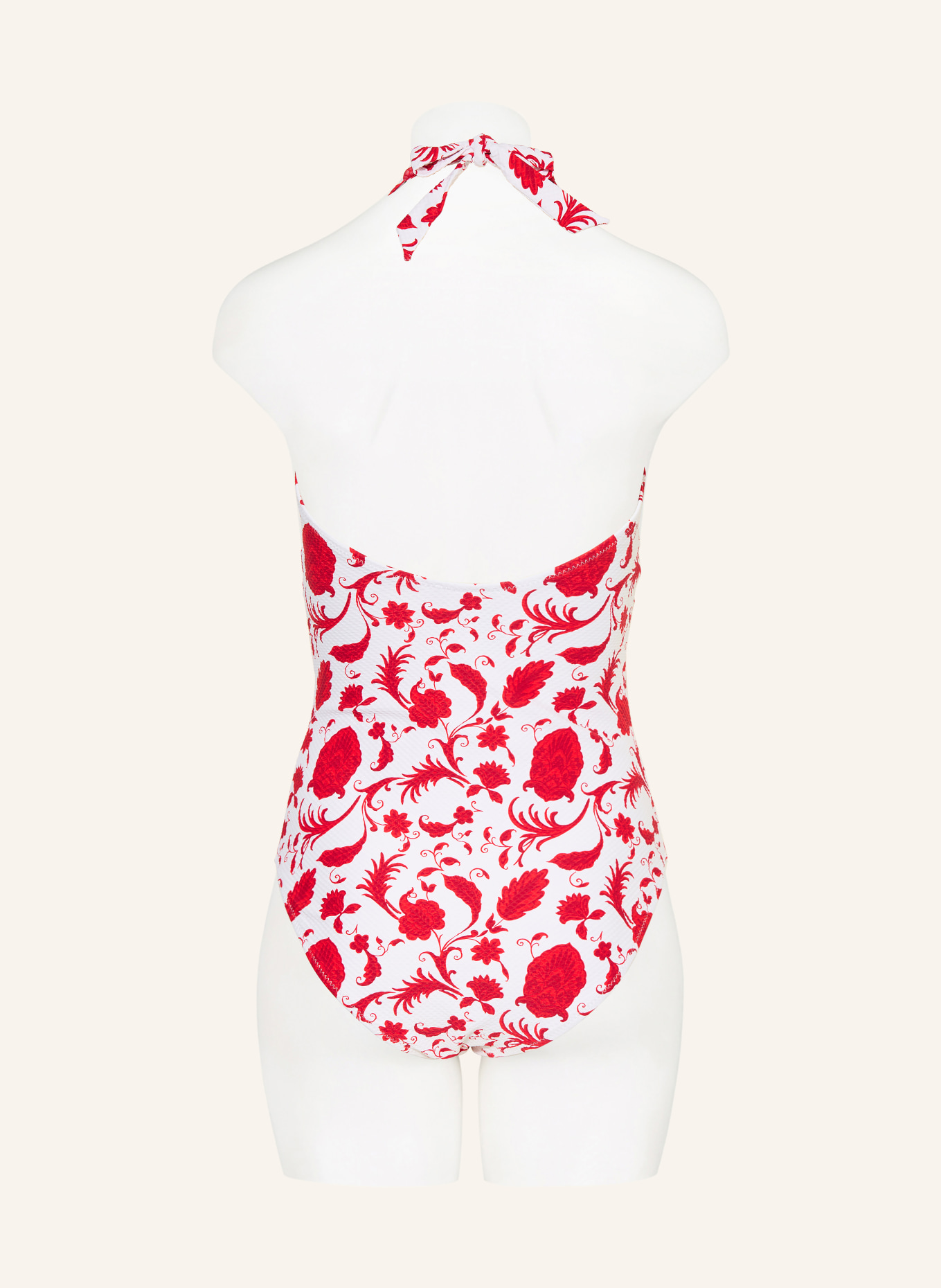 heidi klein EVIA halter neck swimsuit: RED / WHITE