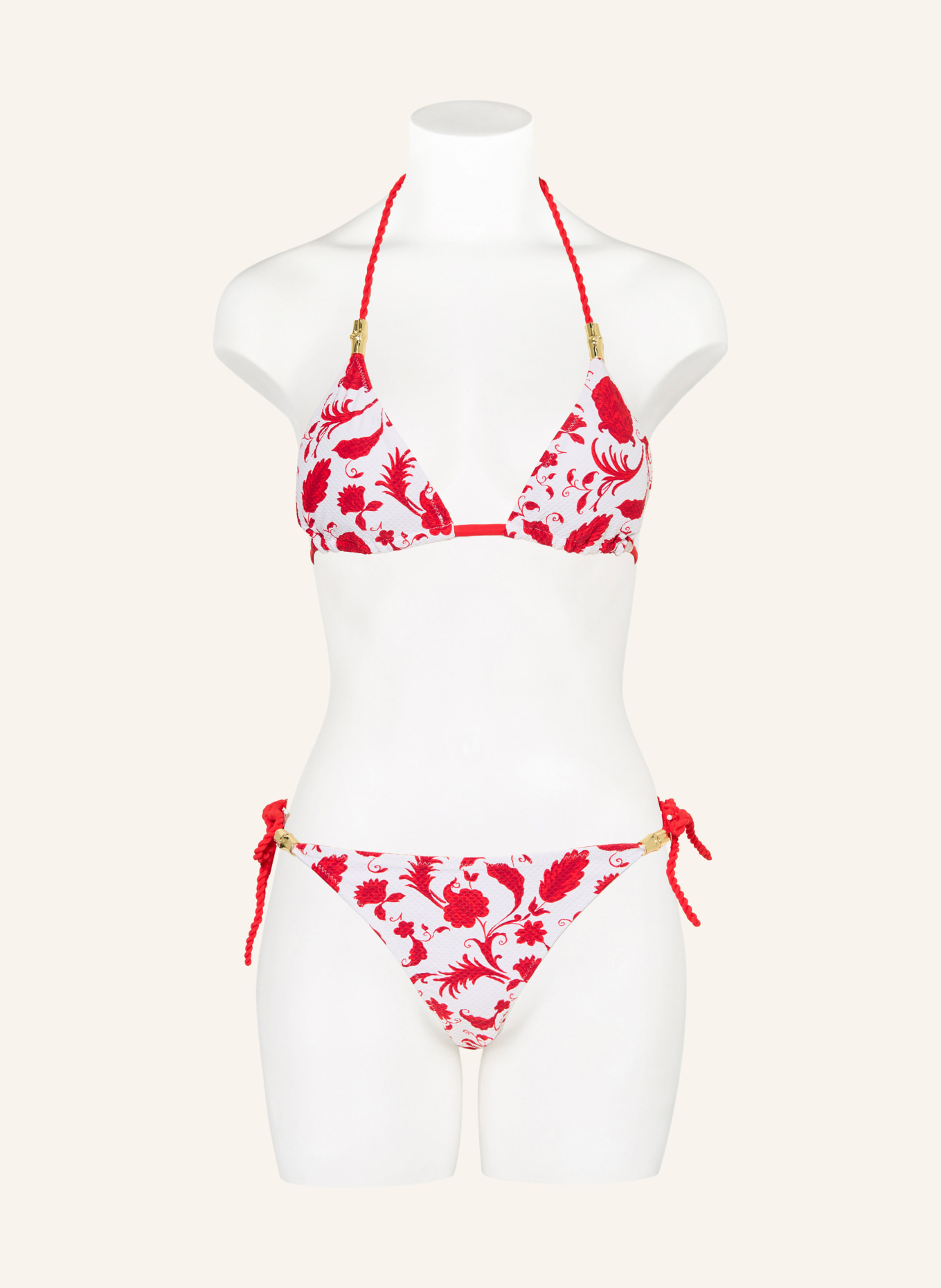 heidi klein EVIA reversible triangle bikini bottoms: RED / WHITE