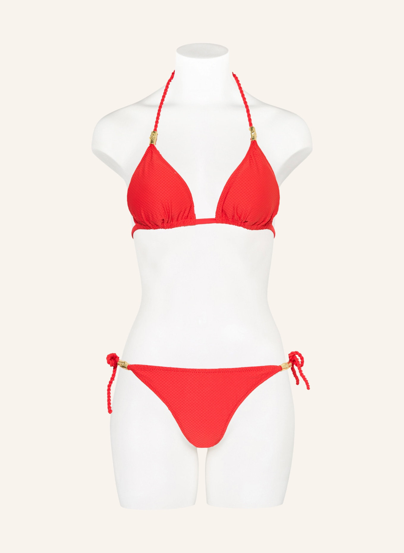 heidi klein EVIA reversible triangle bikini bottoms: RED / WHITE