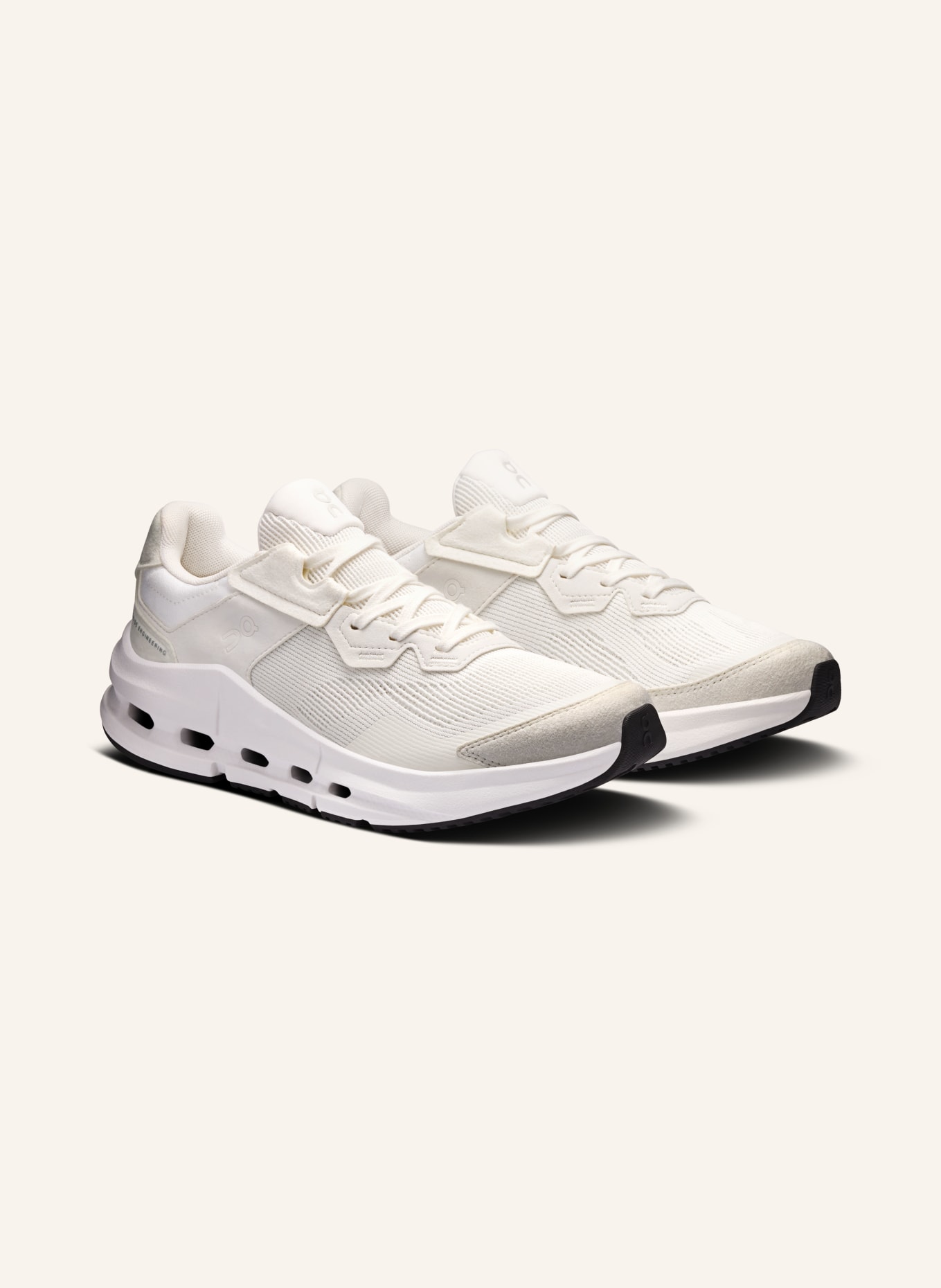 On CLOUDNOVA RIFT sneaker: WHITE / CREAM