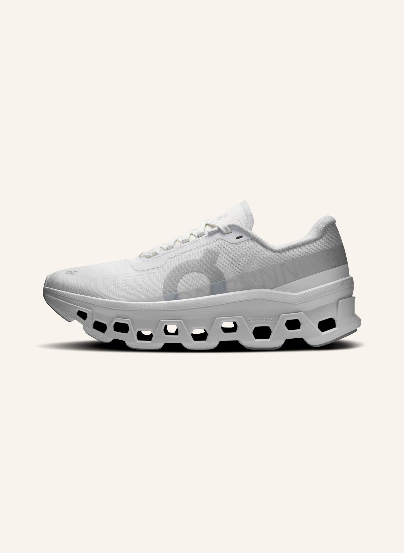 On CLOUDMONSTER 1 sneaker: WHITE / LIGHT GRAY