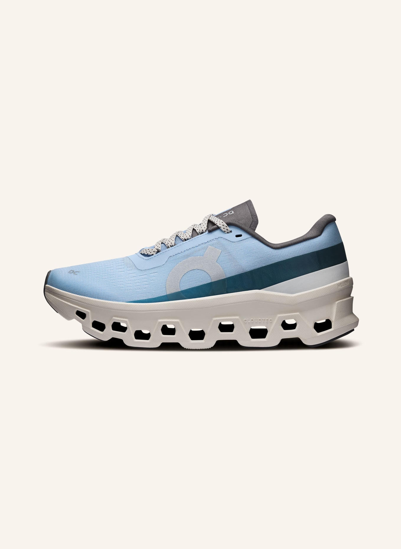 On CLOUDMONSTER 1 sneaker: LIGHT BLUE / DARK GRAY / BLUE