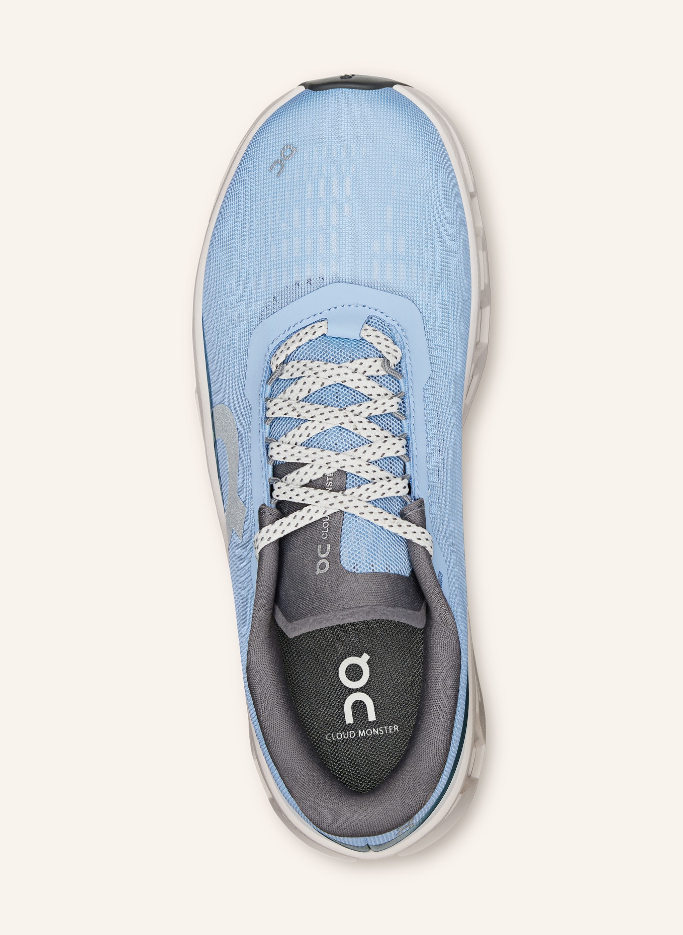 On CLOUDMONSTER 1 sneaker: LIGHT BLUE / DARK GRAY / BLUE
