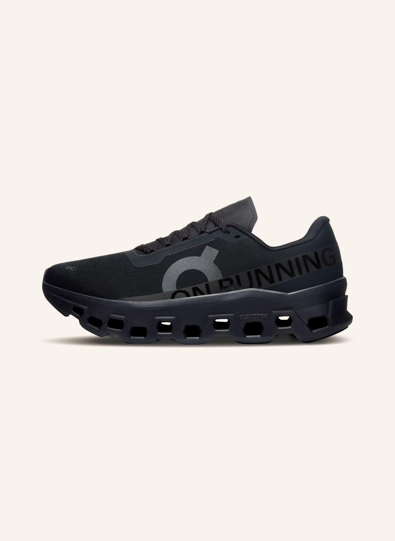 On CLOUDMONSTER 1 sneaker: BLACK / DARK GRAY