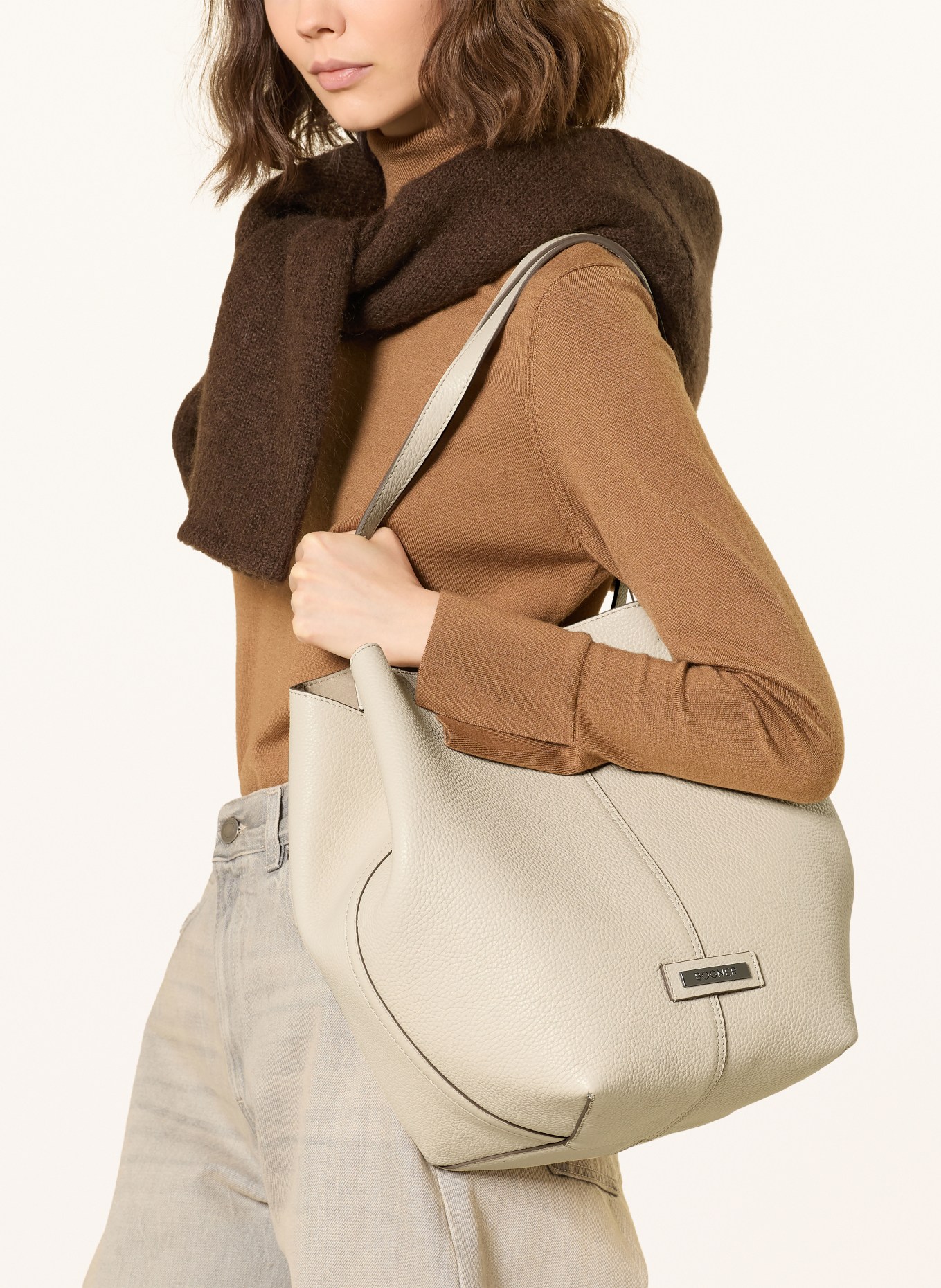 BOGNER KEIKO shopper bag with removable pouch: CREAM