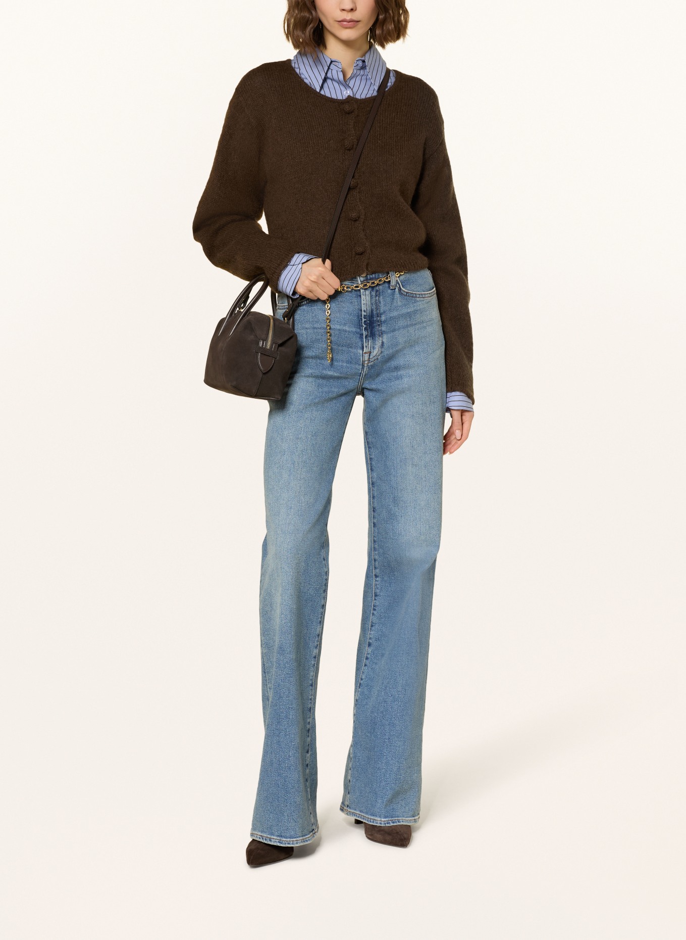 DEMELLIER Kabelka THE SMALL STOCKHOLM: TMAVĚ HNĚDÁ