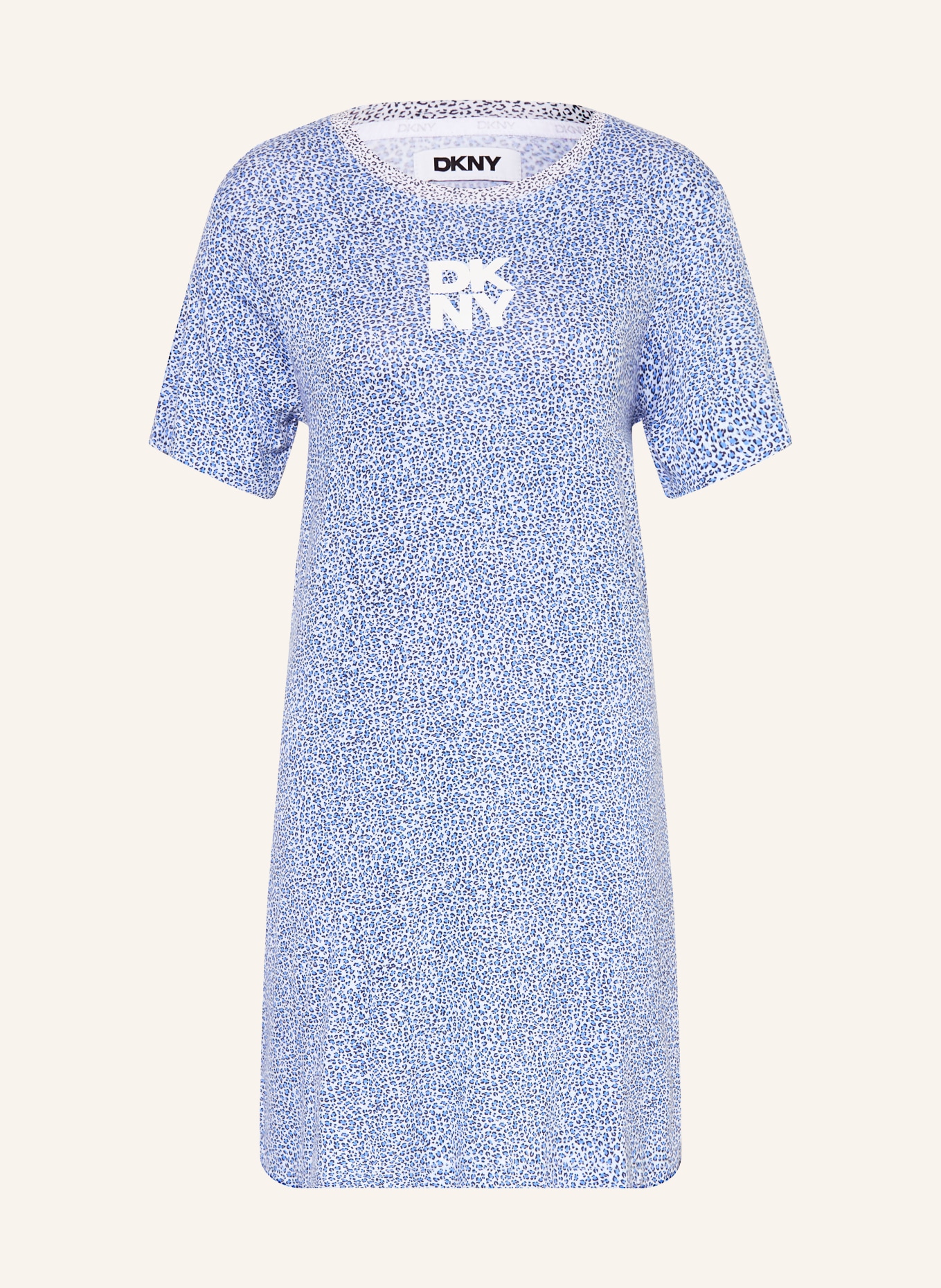 DKNY Noční košile EASYGOING ATTITUDE: TMAVĚ MODRÁ / TMAVĚ MODRÁ / ČERNÁ