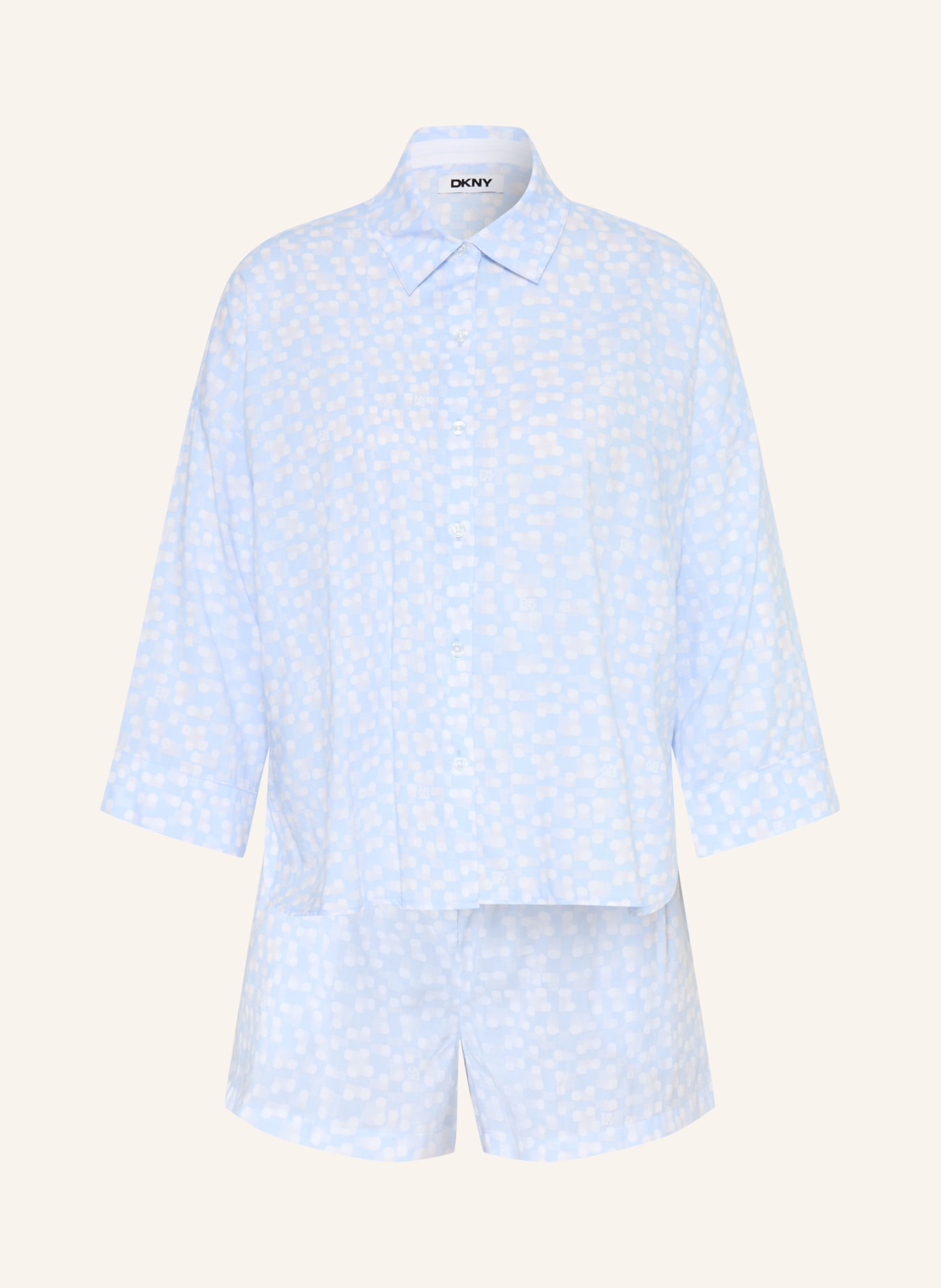 DKNY Krótkie piżamy BOLD CITY LIGHTS: JASNONIEBIESKI / SZARY / BIAŁY