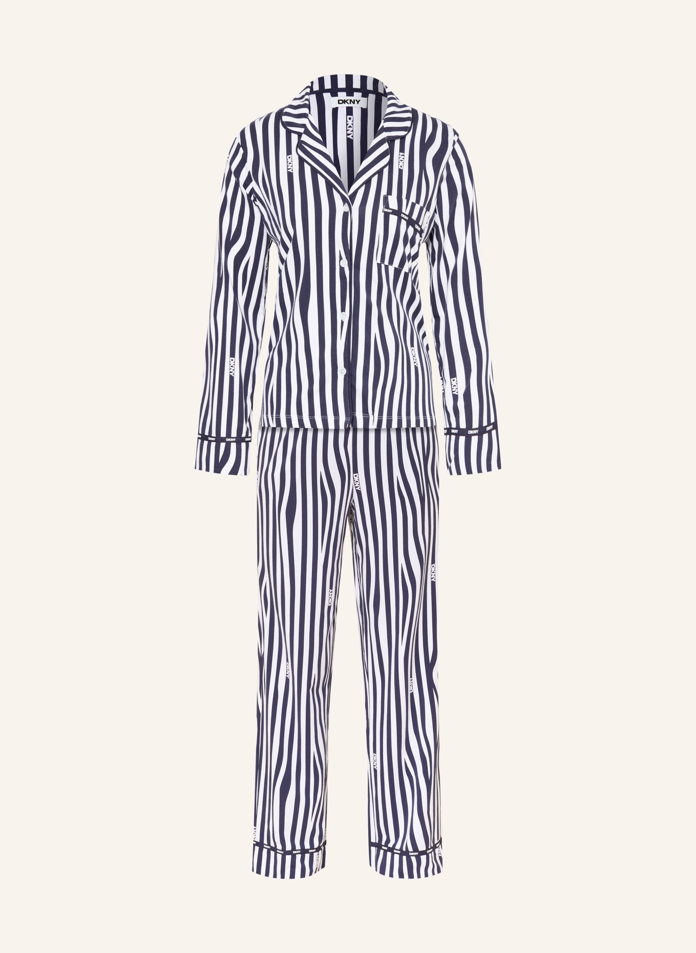 DKNY Pyžamo NEW YORK INSPIRED: MODRÁ / BÍLÁ